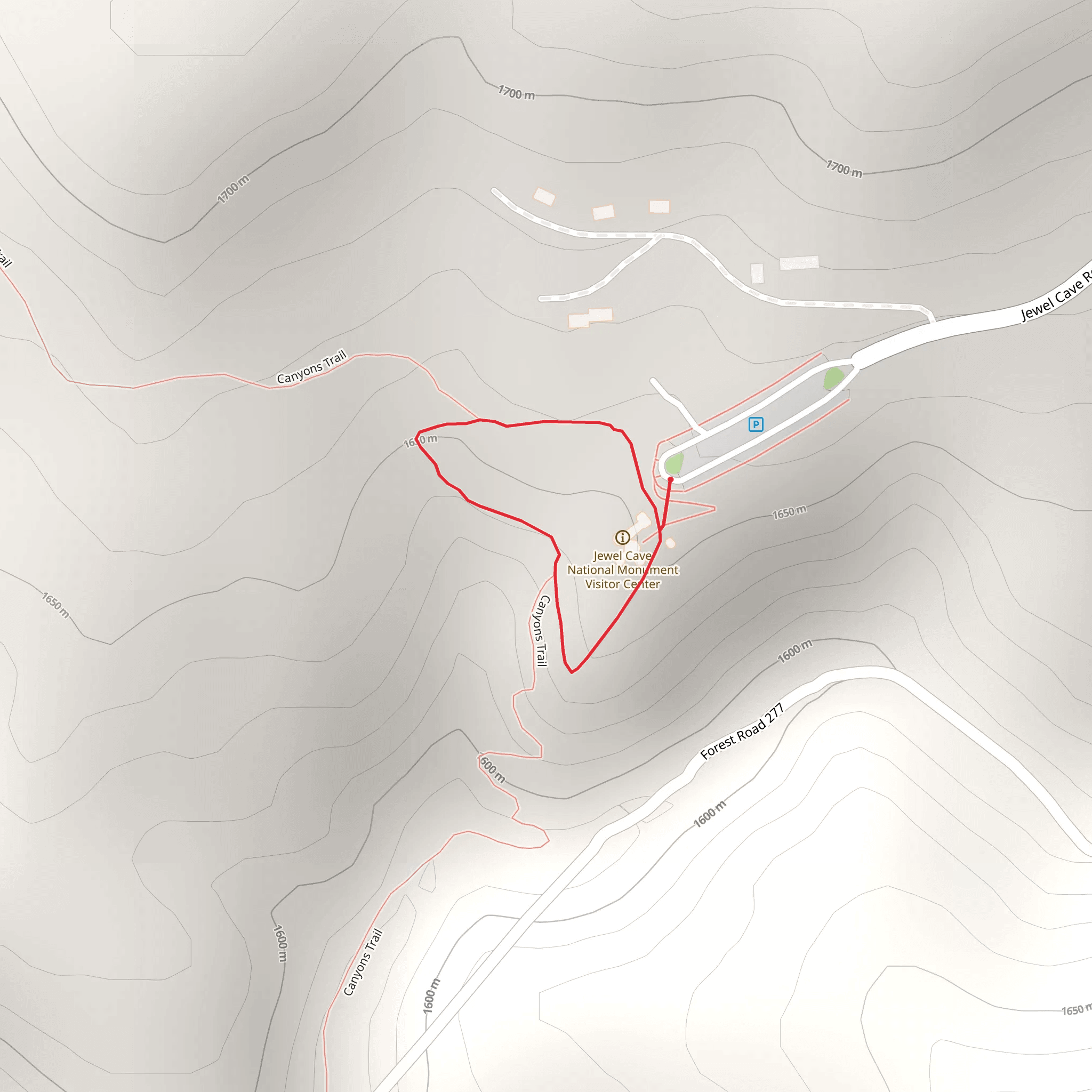 Roof Loop Trail mobile static map