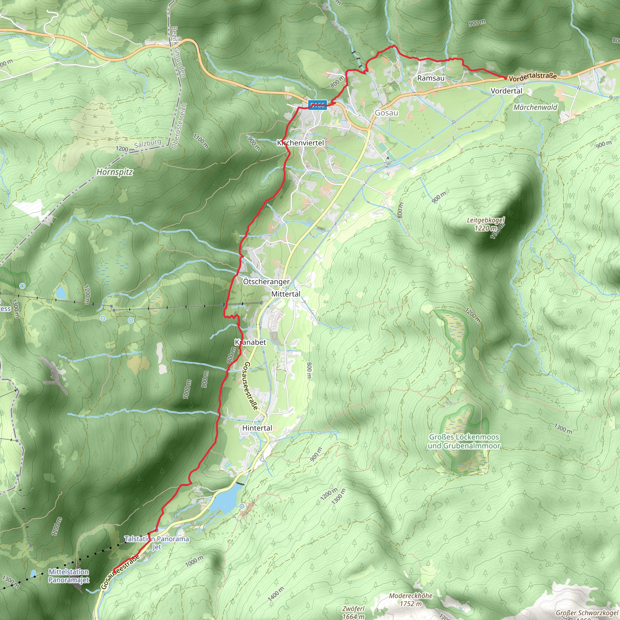 Vordertal Gosau to Hintertal Gosau - Panorama Trail mobile static map