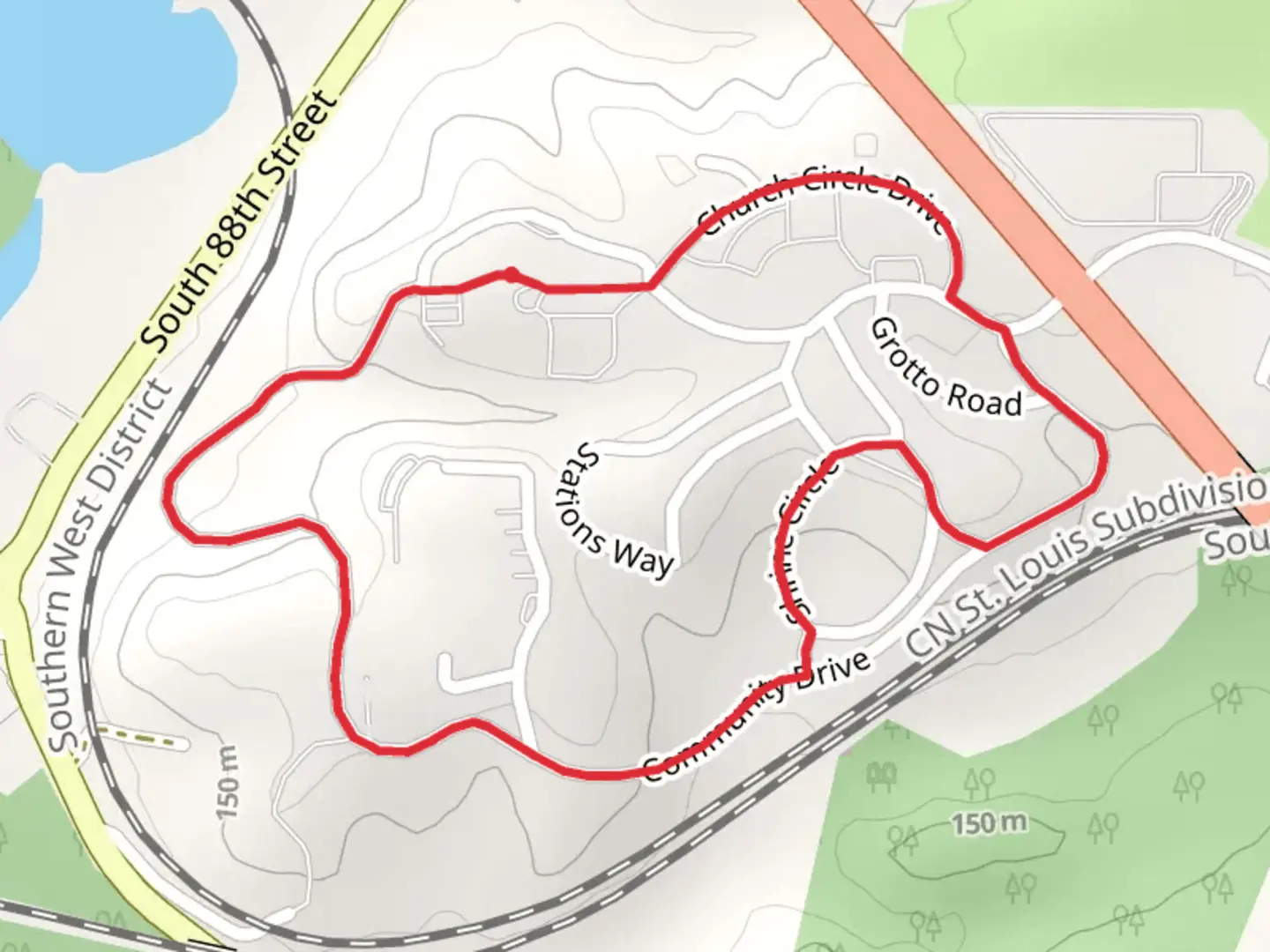 An image depicting the trail Shrine Circle - South Demazenod Drive Loop and its surrounding area.