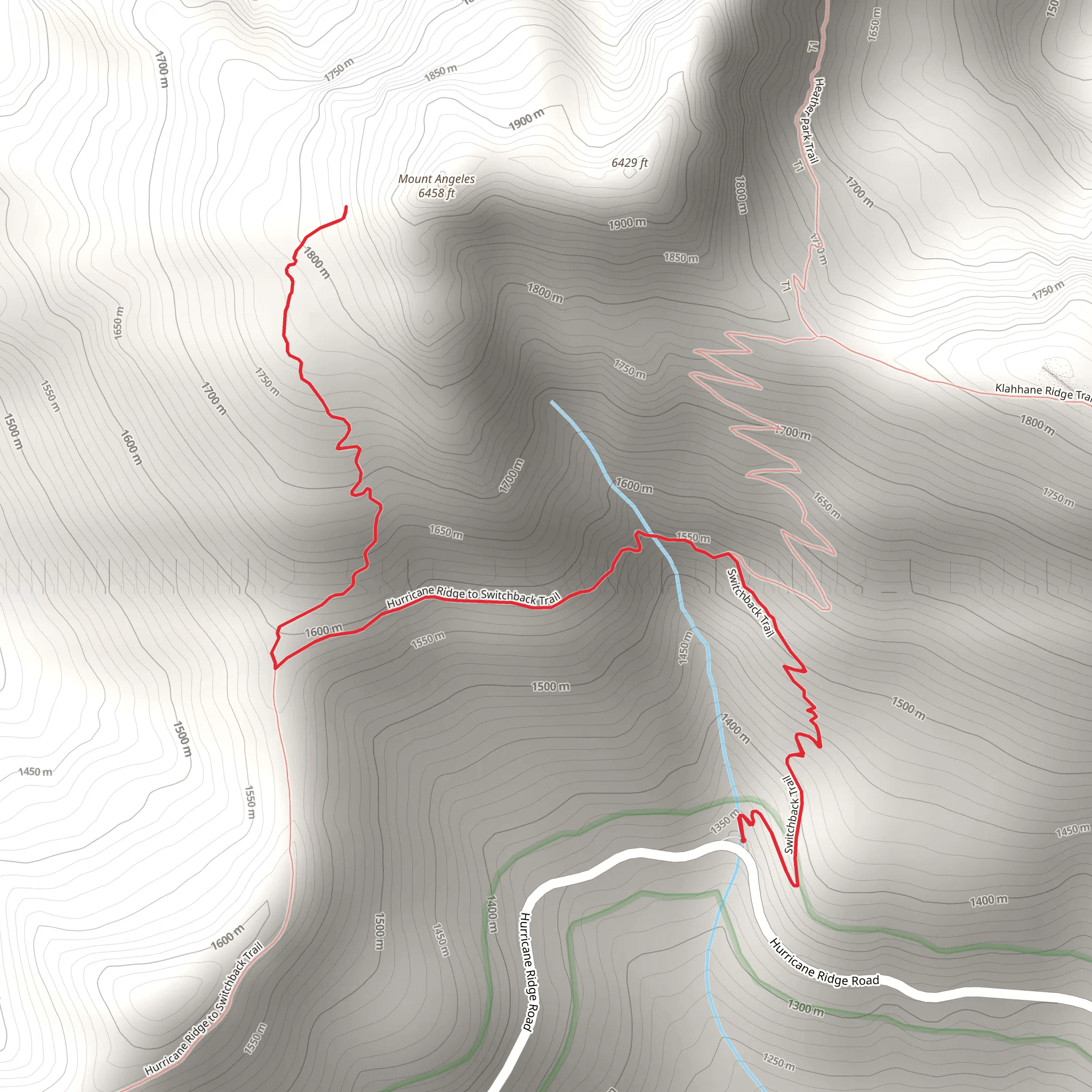 Switchback and Mount Angeles Trail mobile static map