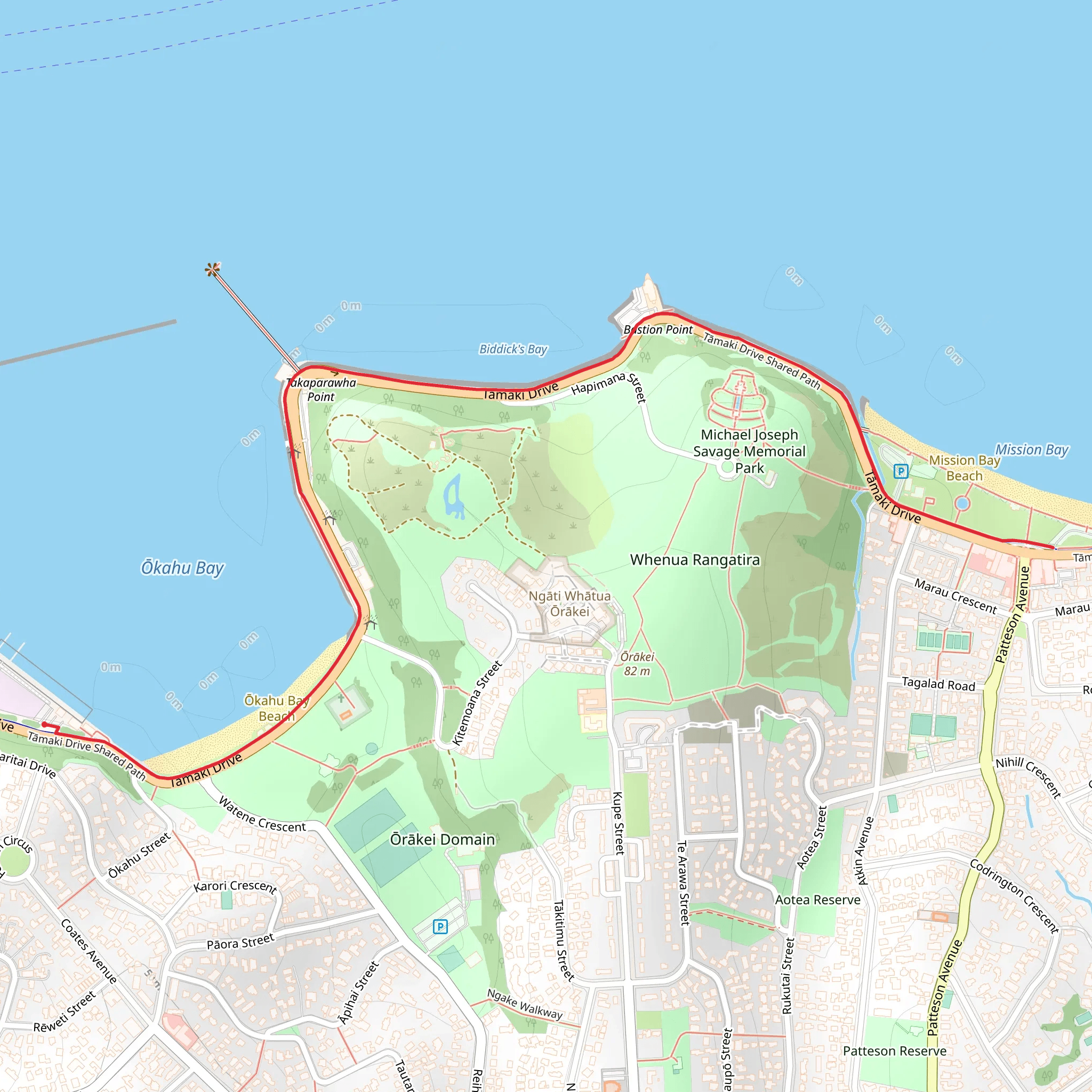 Orakei Waterfront mobile static map