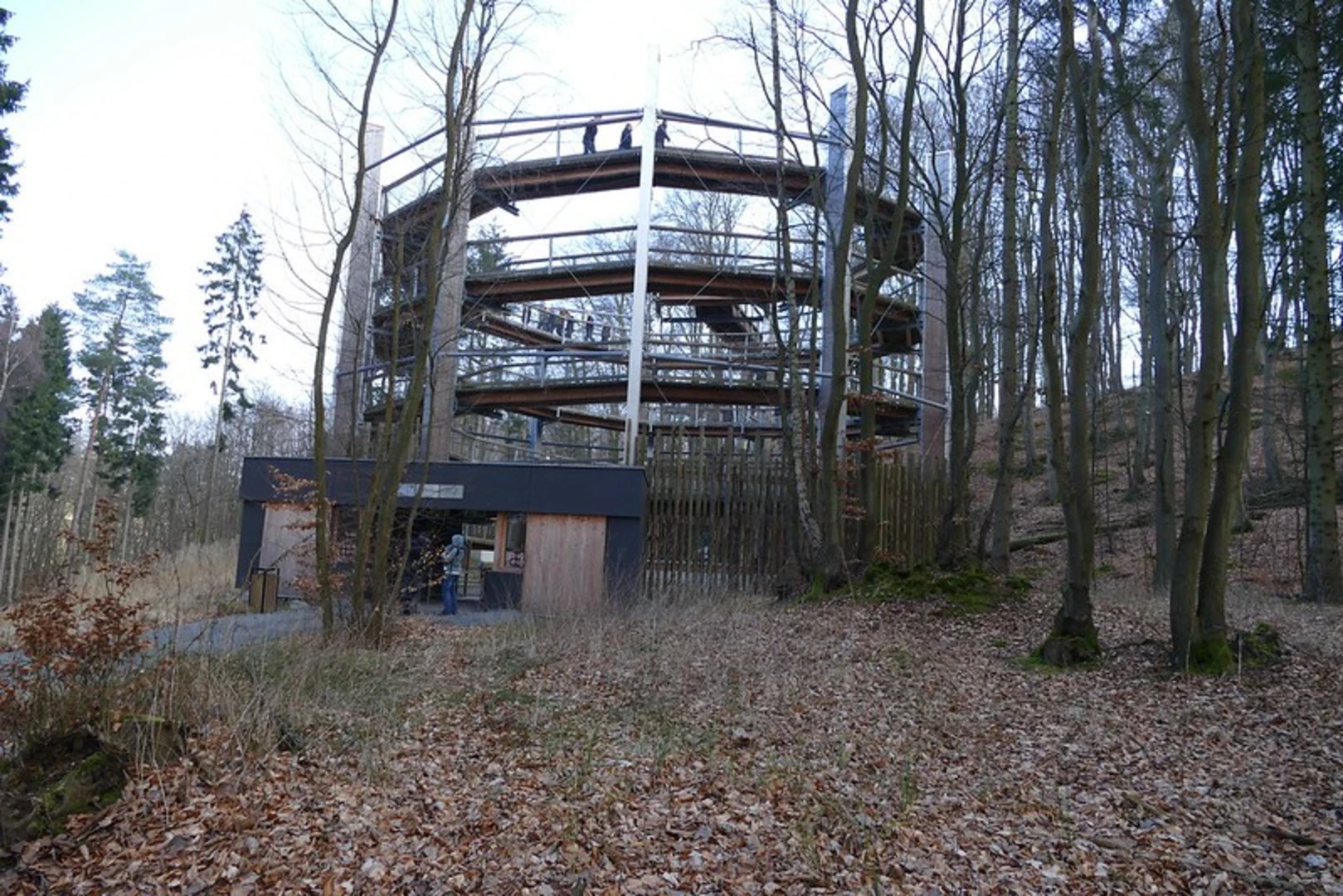 An image depicting the trail Nationalparkzentrum Lusen Tier-Freigelände Loop via Baumwipfelpfad and its surrounding area.