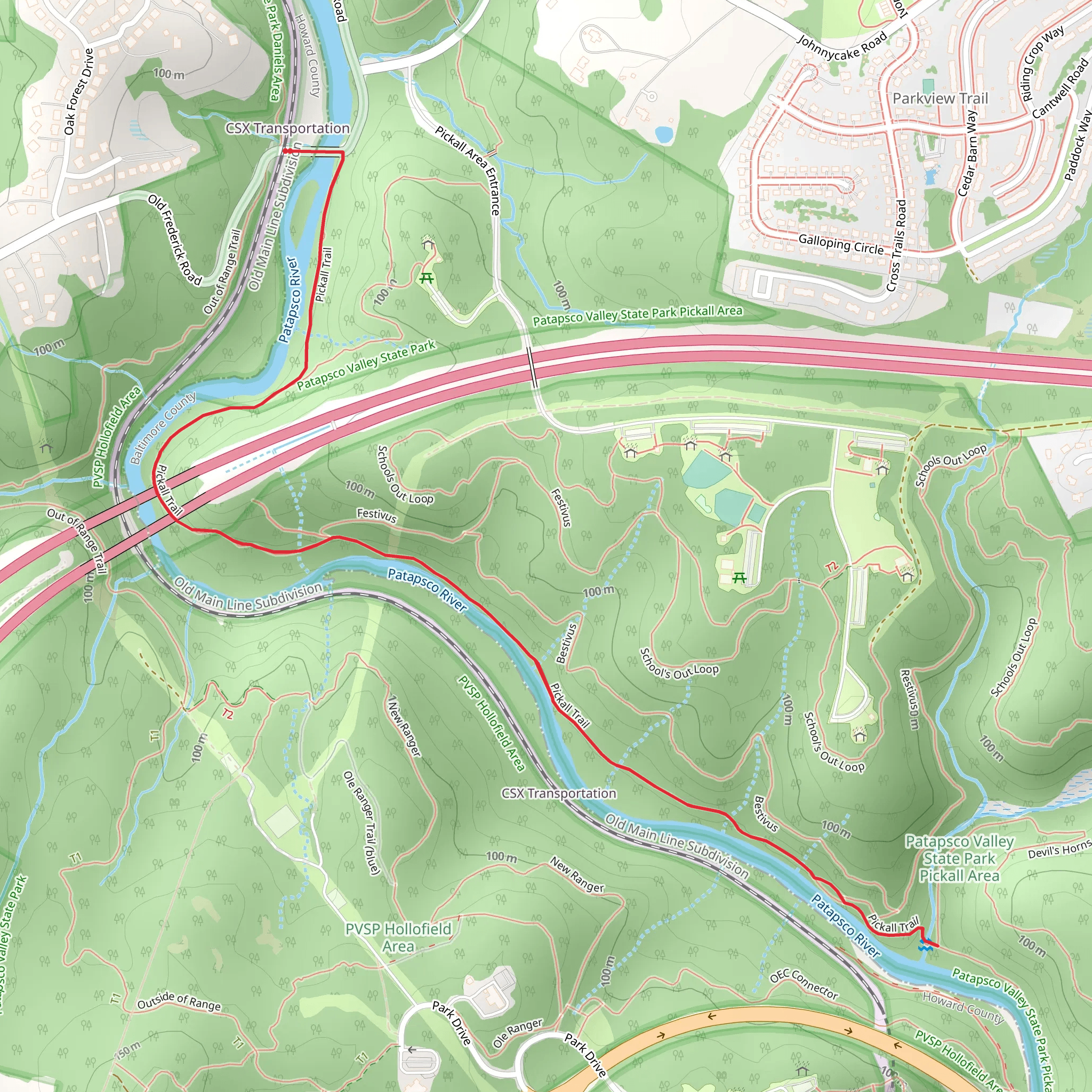 Pickall Trail mobile static map