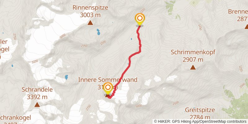 Stubai High Trail spur 6 Map
