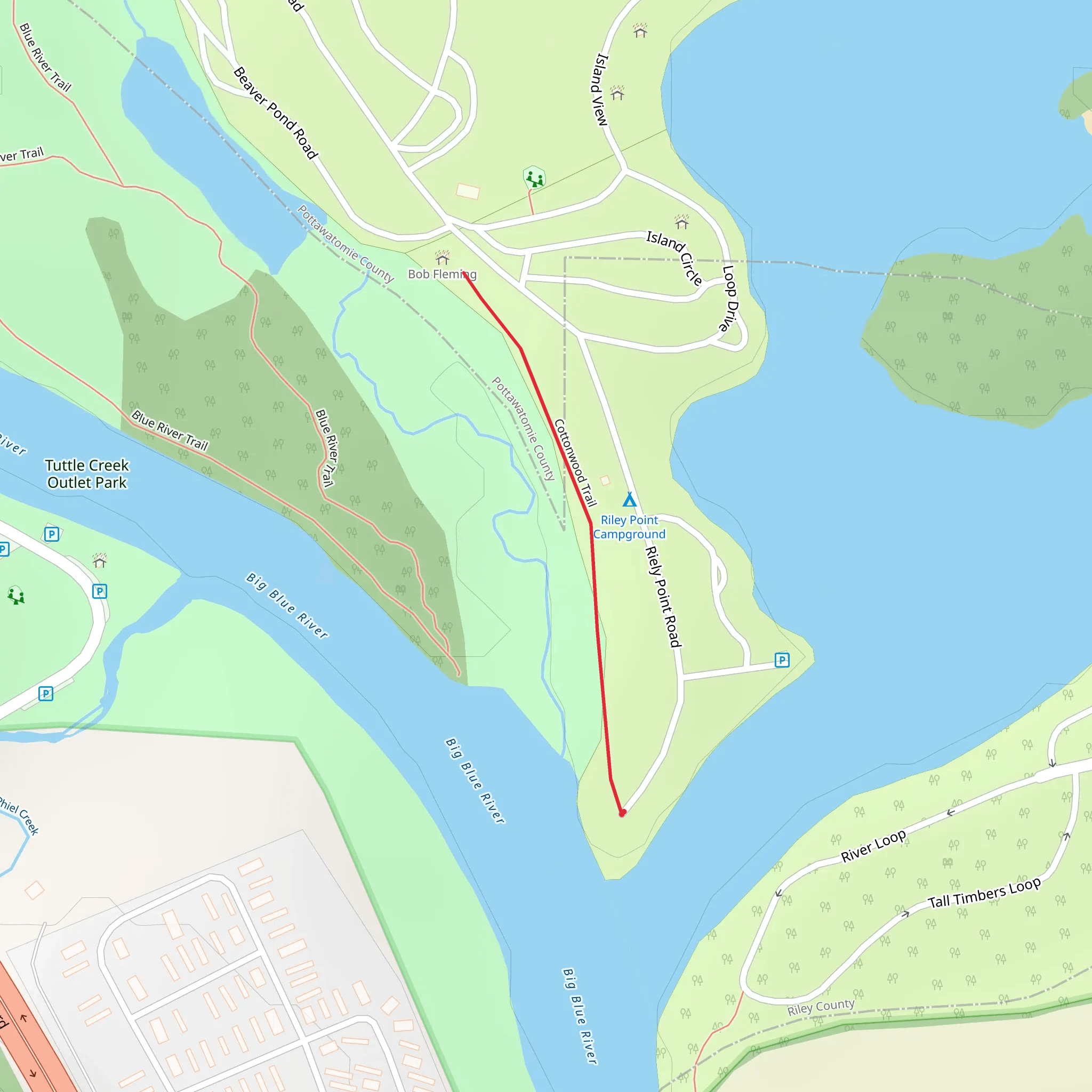 Cottonwood Trail mobile static map