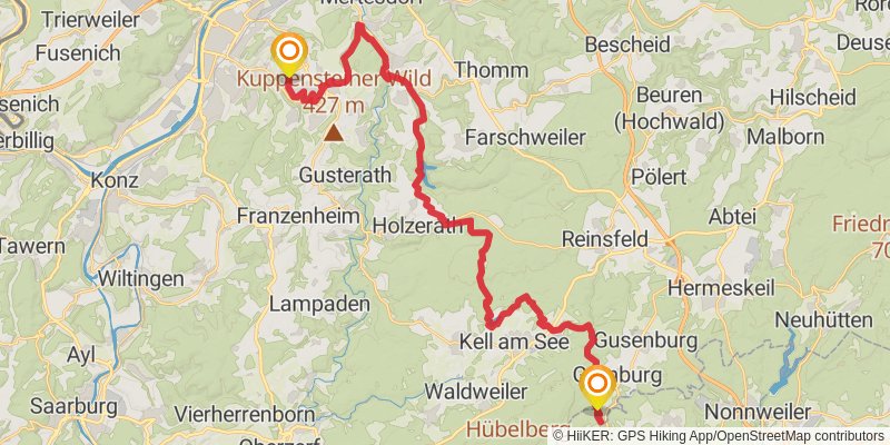 Saar-Hunsrück-Steig spur 1 Map