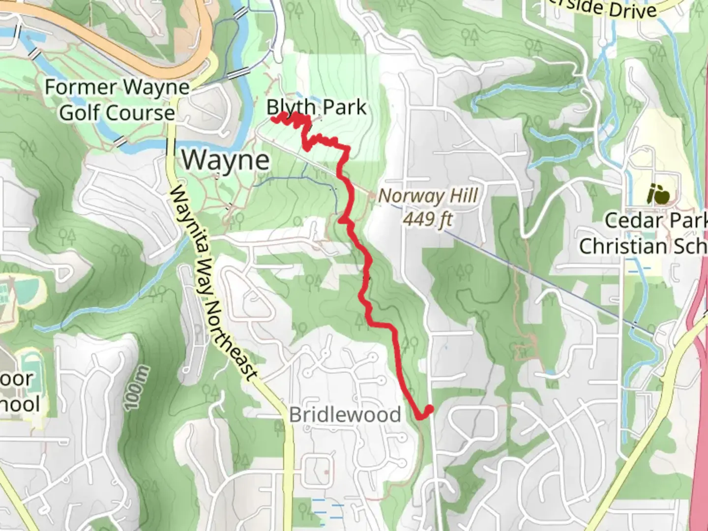 An image depicting the trail Blyth Park and its surrounding area.