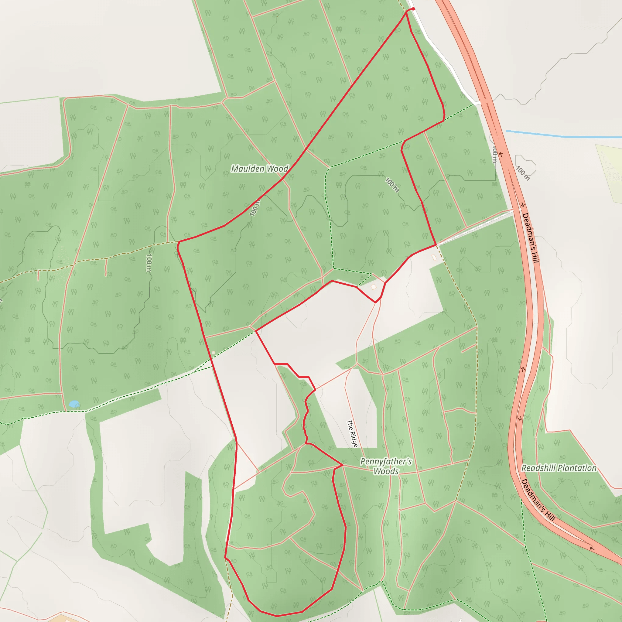 Maulden Wood Loop mobile static map