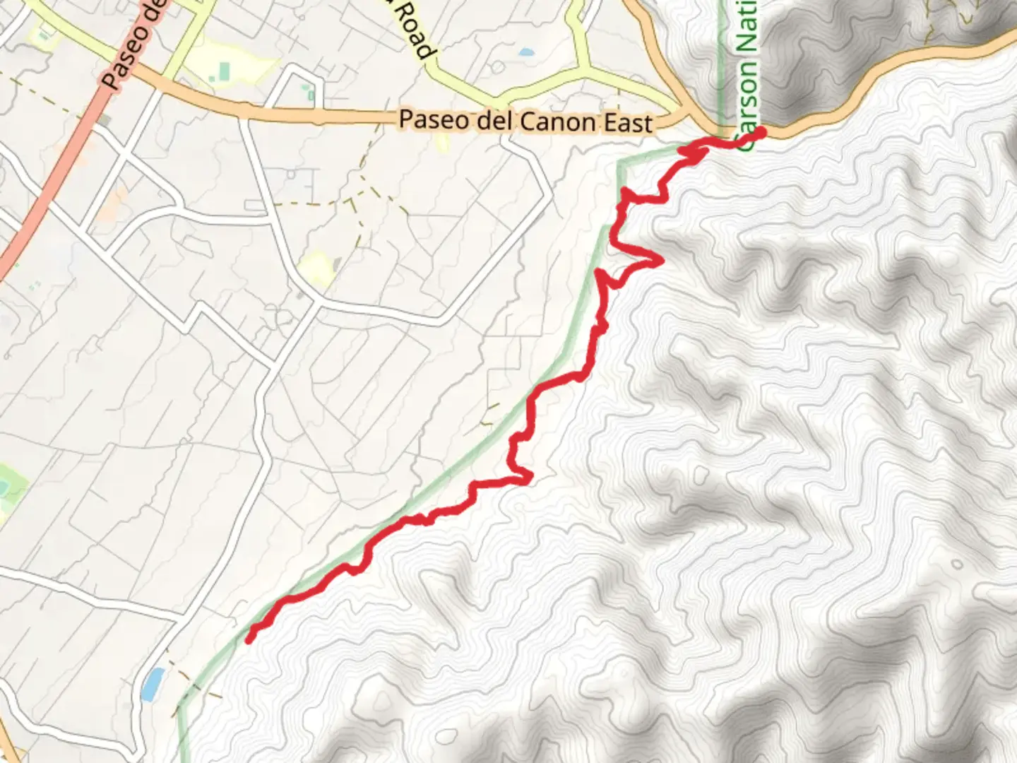 An image depicting the trail South Boundary Trail and Talpa Traverse and its surrounding area.