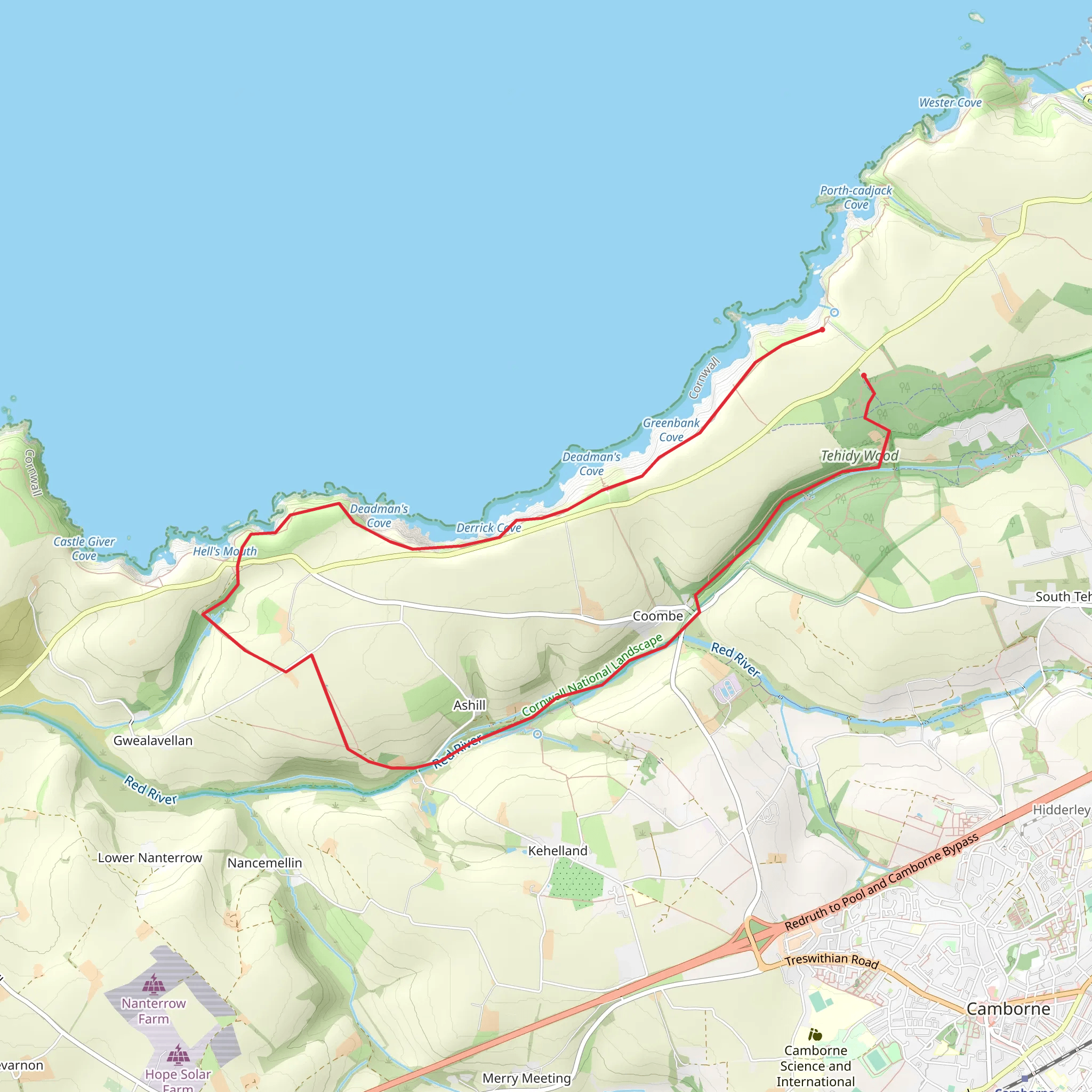 Reskajeage and Tehidy Walk mobile static map