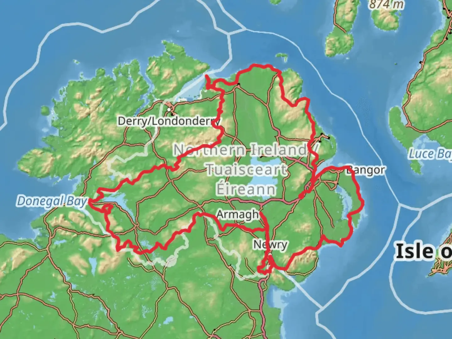 An image depicting the trail Ulster Way and its surrounding area.