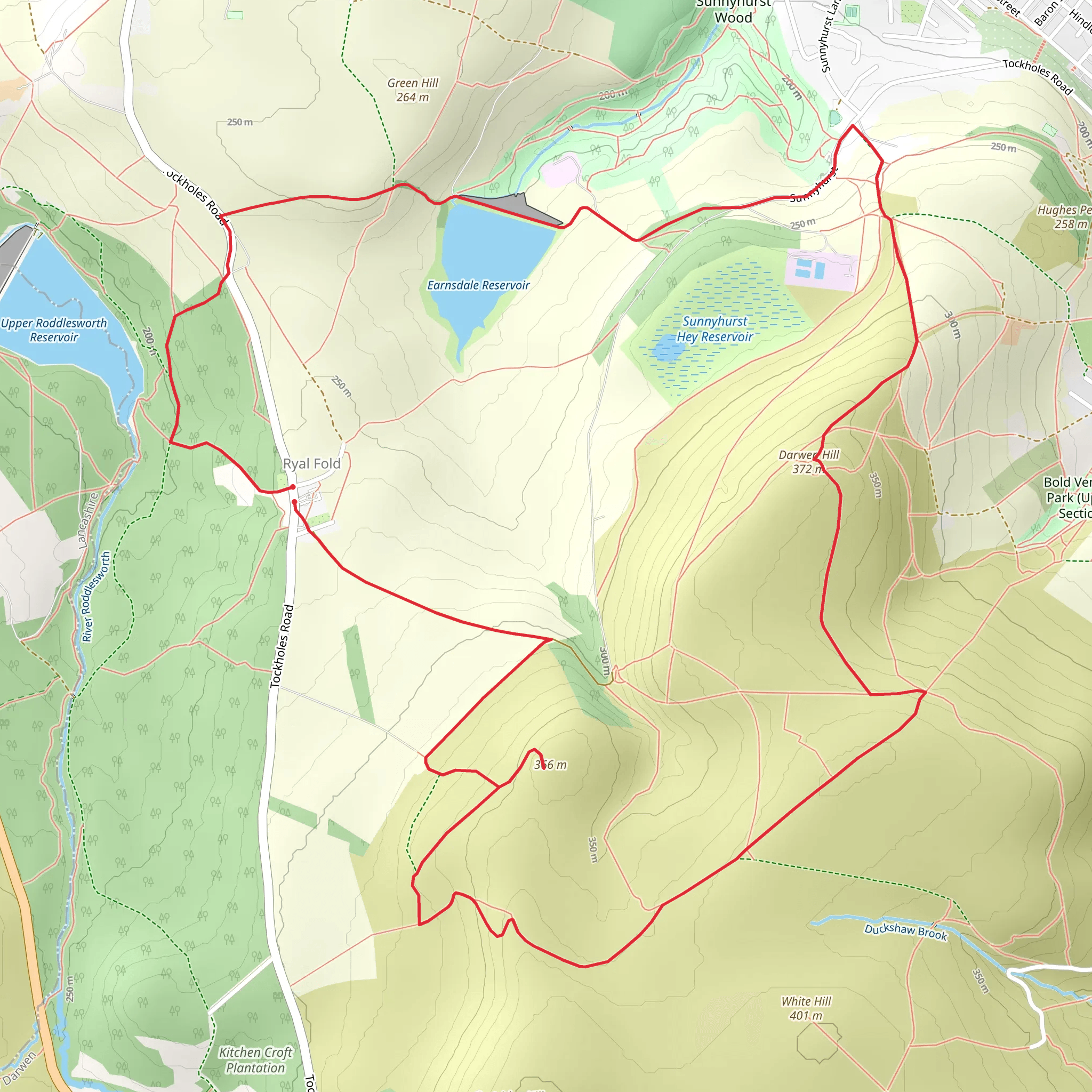 Darwen Tower and West Pennine Moors mobile static map