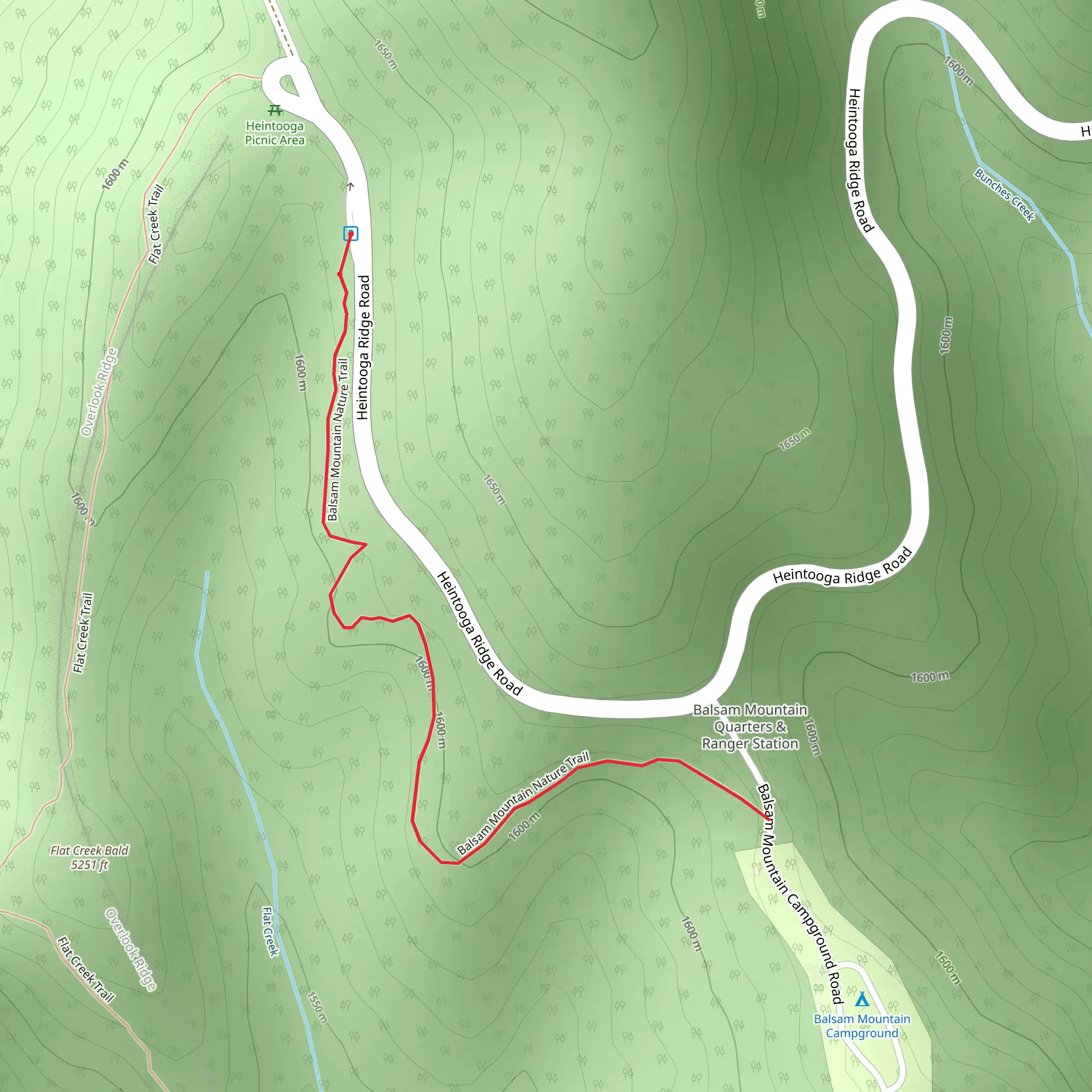 Balsam Mountain Nature Trail mobile static map