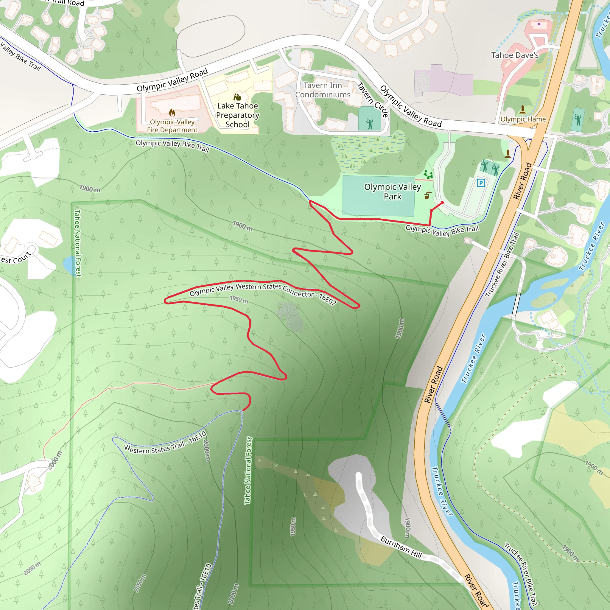 Squaw Valley - Western States Connector Trail mobile static map