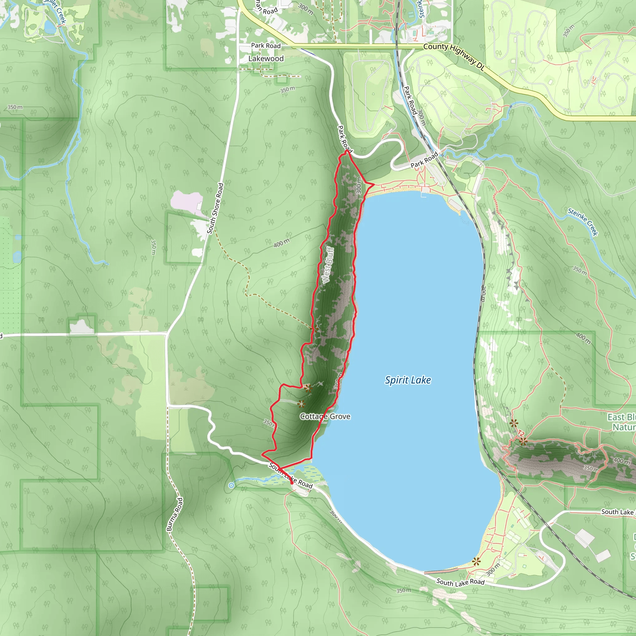 Spirit Lake via Tumbled Rocks Trail mobile static map