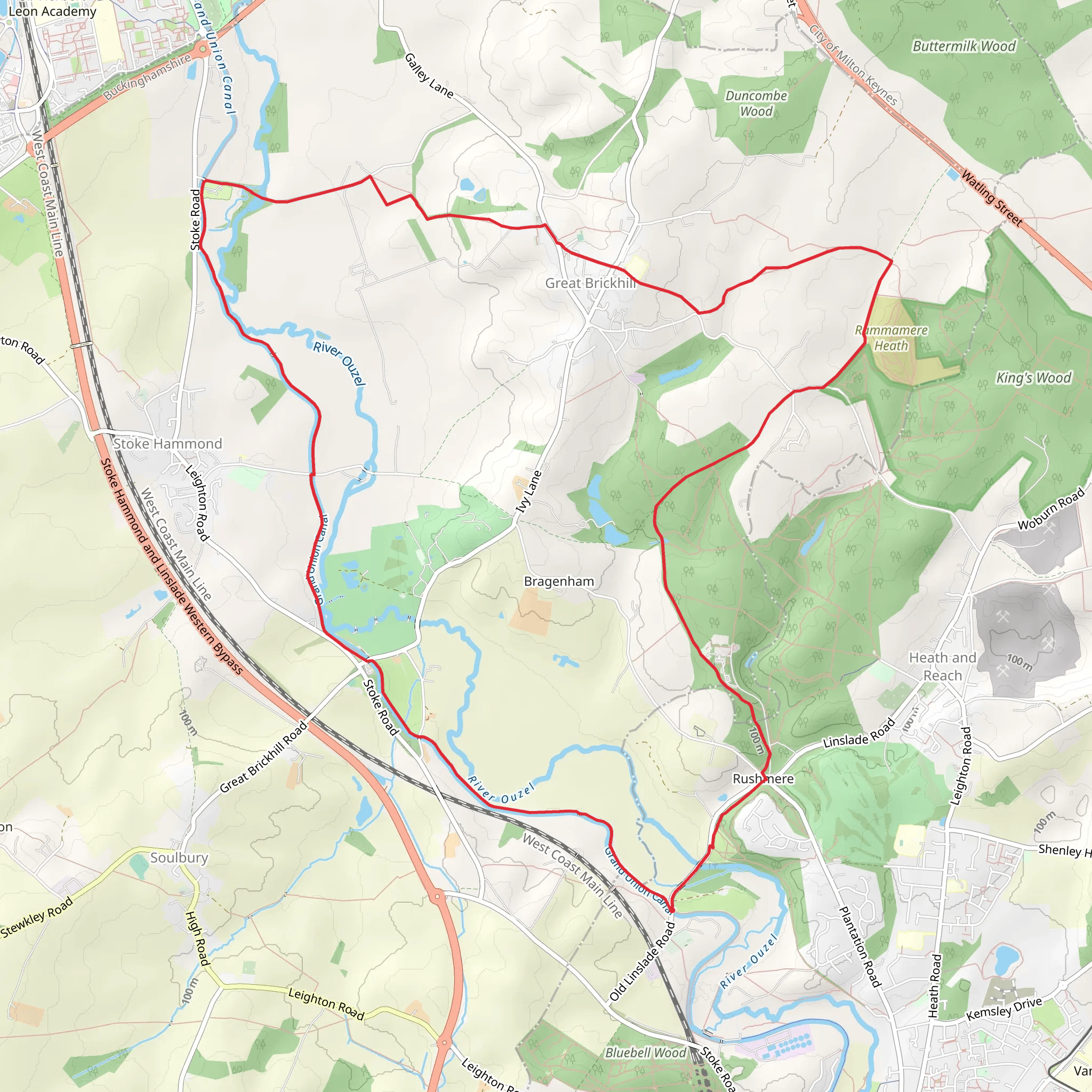 Circular from Old Linslade - Leighton Buzzard mobile static map