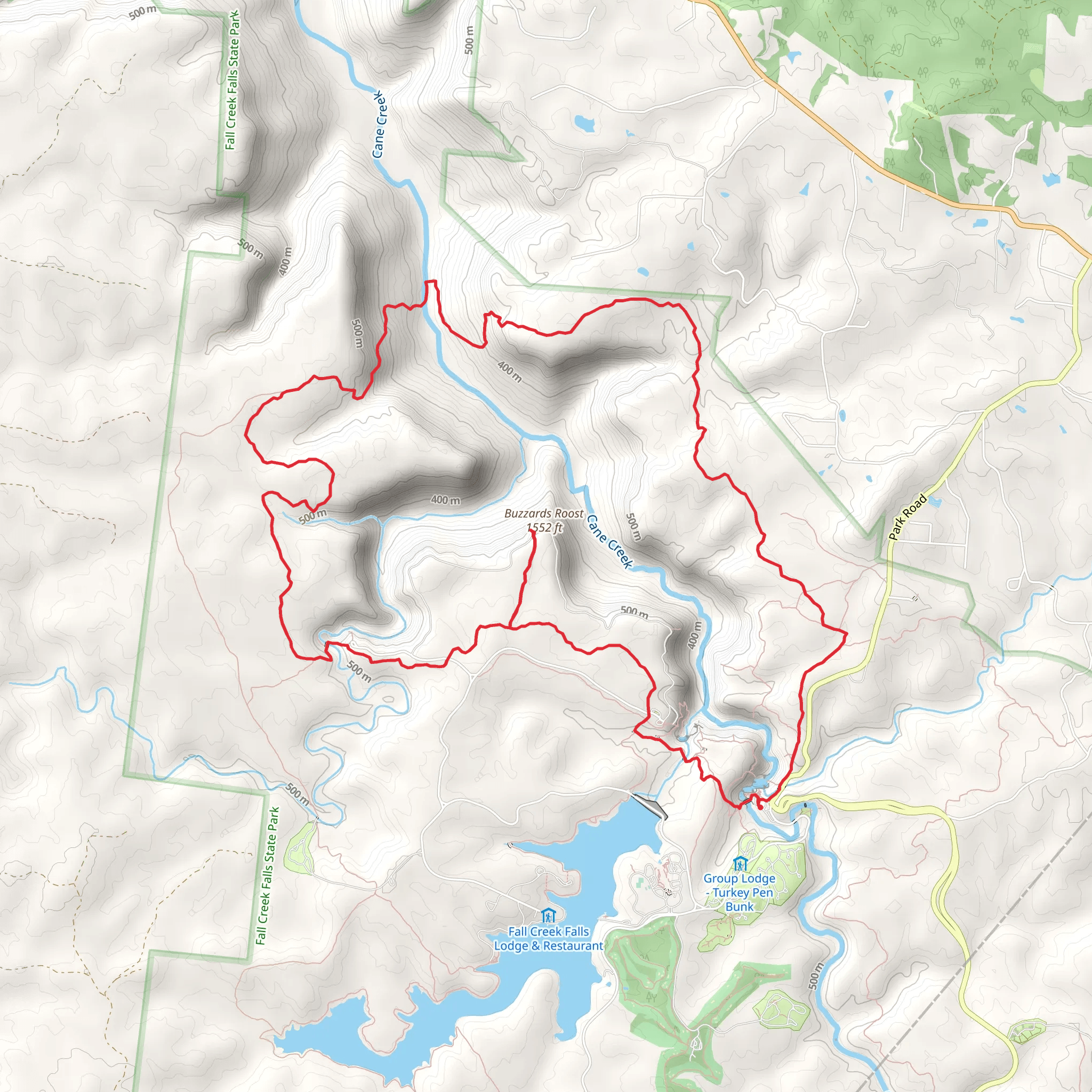 Buzzards Roost Loop mobile static map
