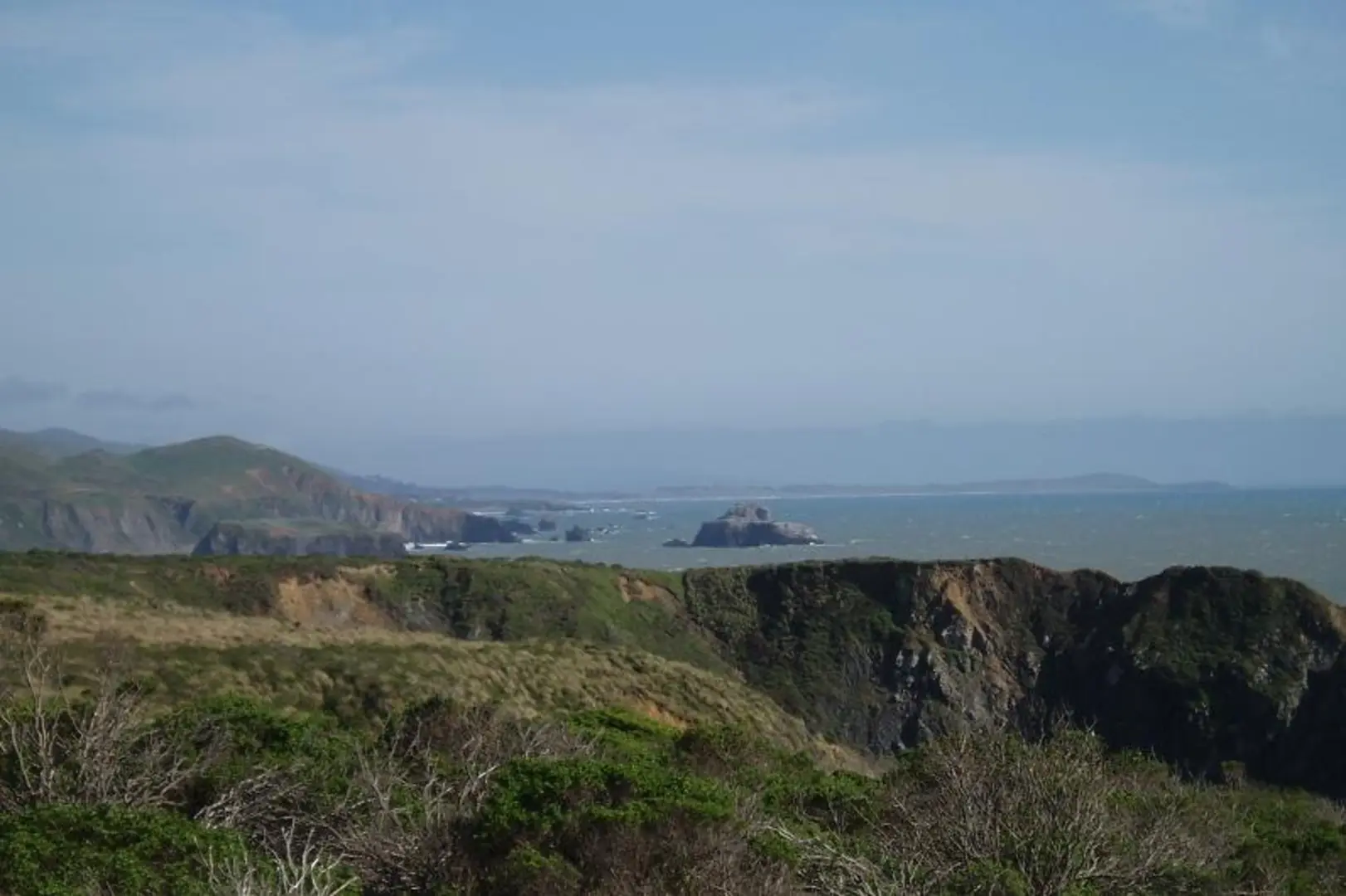 An image depicting the trail Goat Rock Beach via Kortum Trail and its surrounding area.