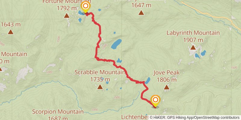 Pacific Crest Trail - Henry M Jackson Wilderness stage 2 Map