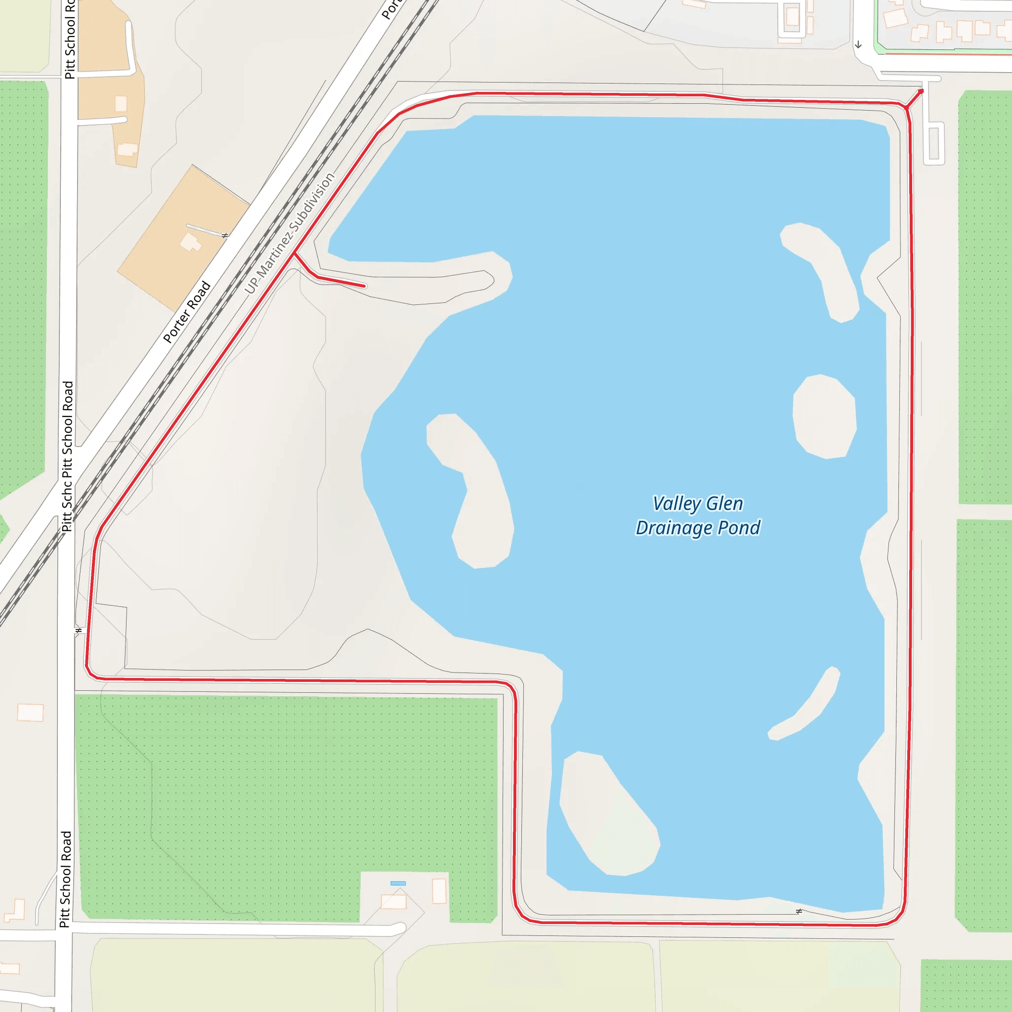 Valley Glen Drainage Pond Loop mobile static map