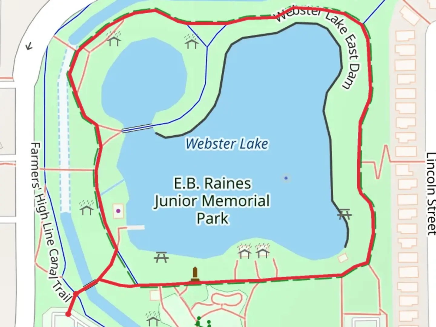 An image depicting the trail Webster Lake Loop and its surrounding area.