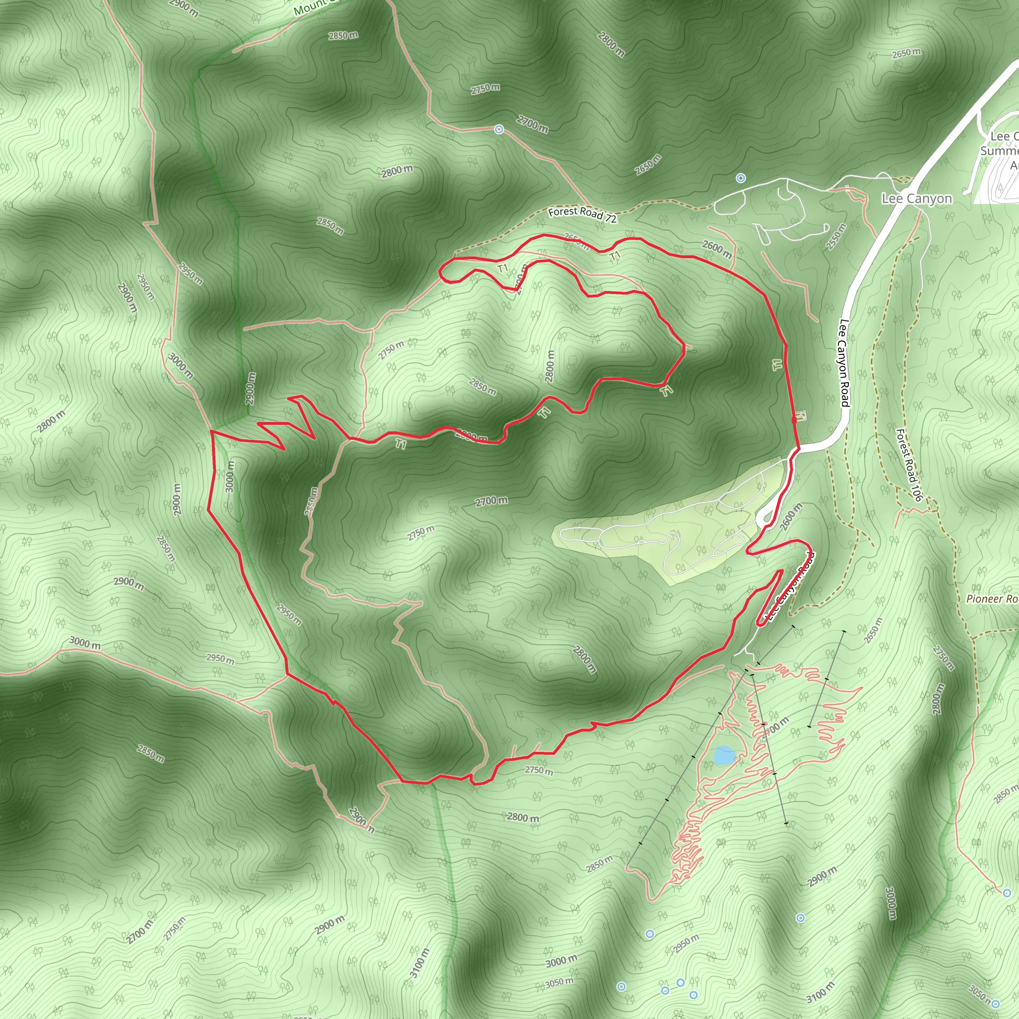 Lower Bristlecone and Old Bristlecone Loop Trail mobile static map