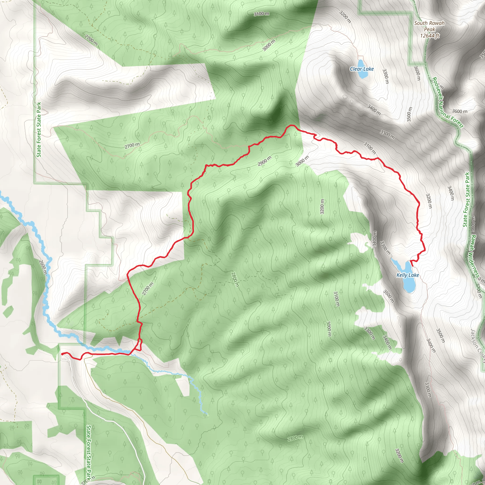 Kelly Lake Trail mobile static map