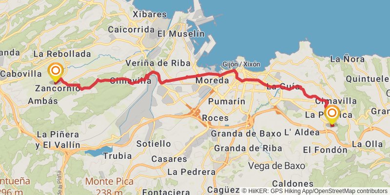 Camino del Norte stage 27 Map
