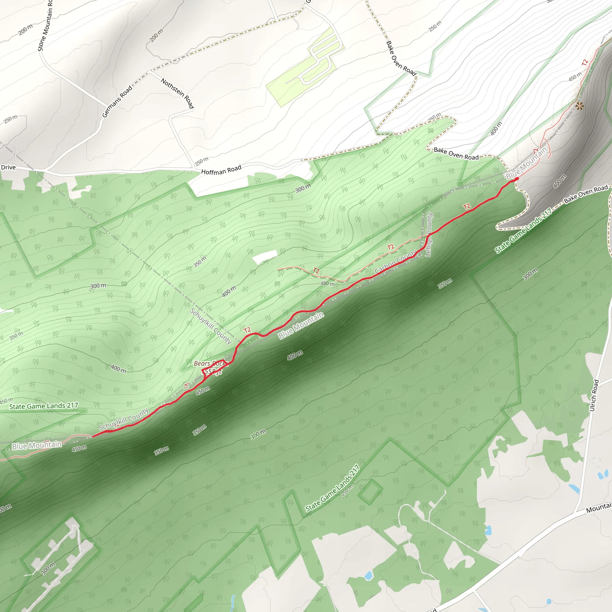 Bears Rocks via Appalachian Trail mobile static map