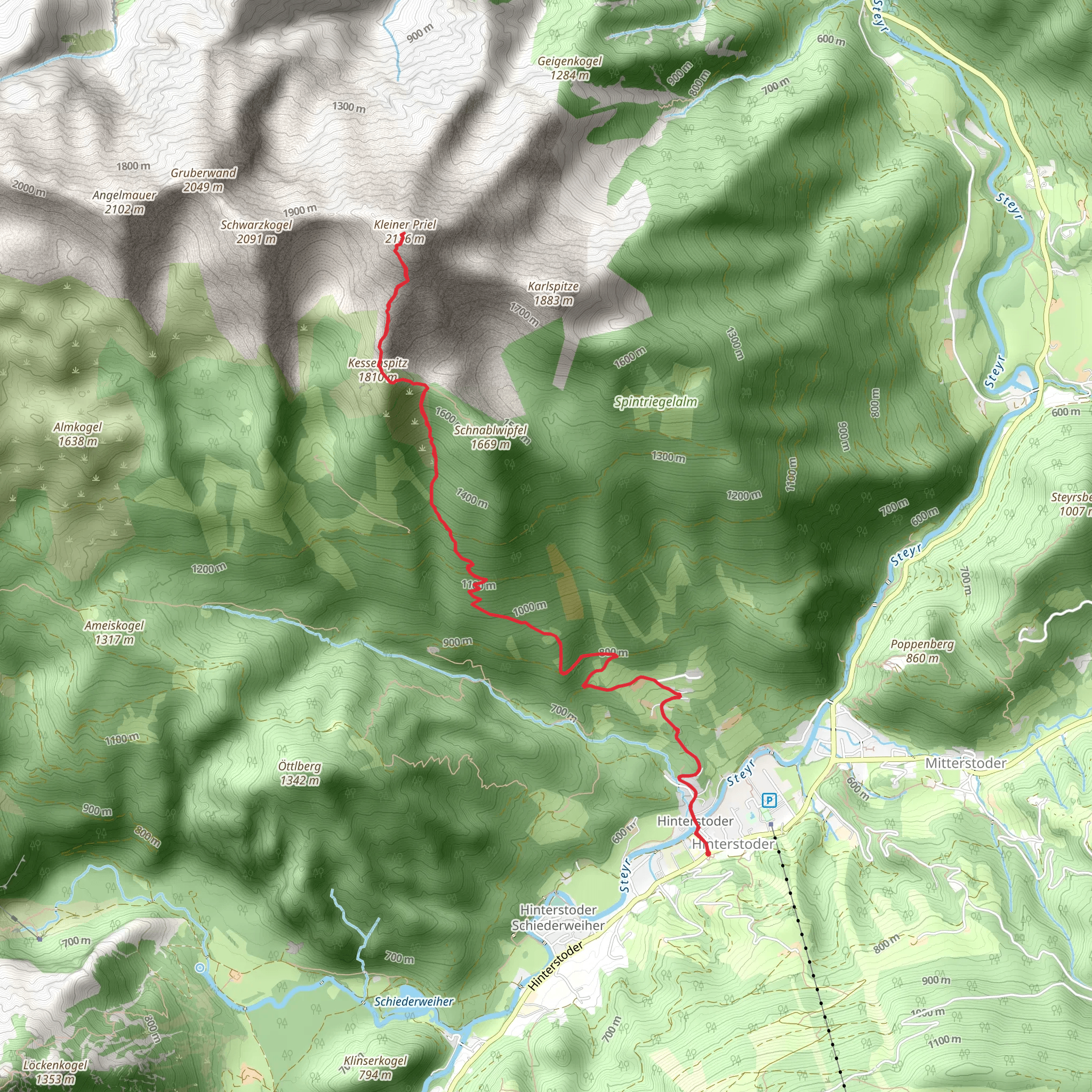 Kleiner Priel Peak mobile static map