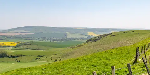 An image depicting the trail Alfriston to Rodmell by The South Downs Way and its surrounding area.