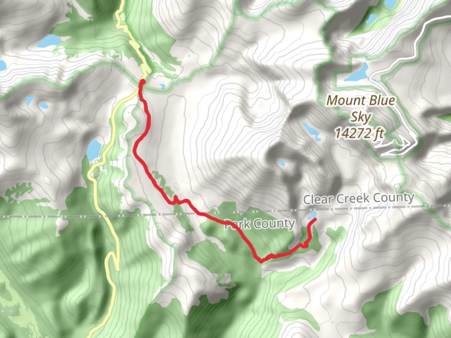 An image depicting the trail Helms Lake via Rosalie Trail and its surrounding area.