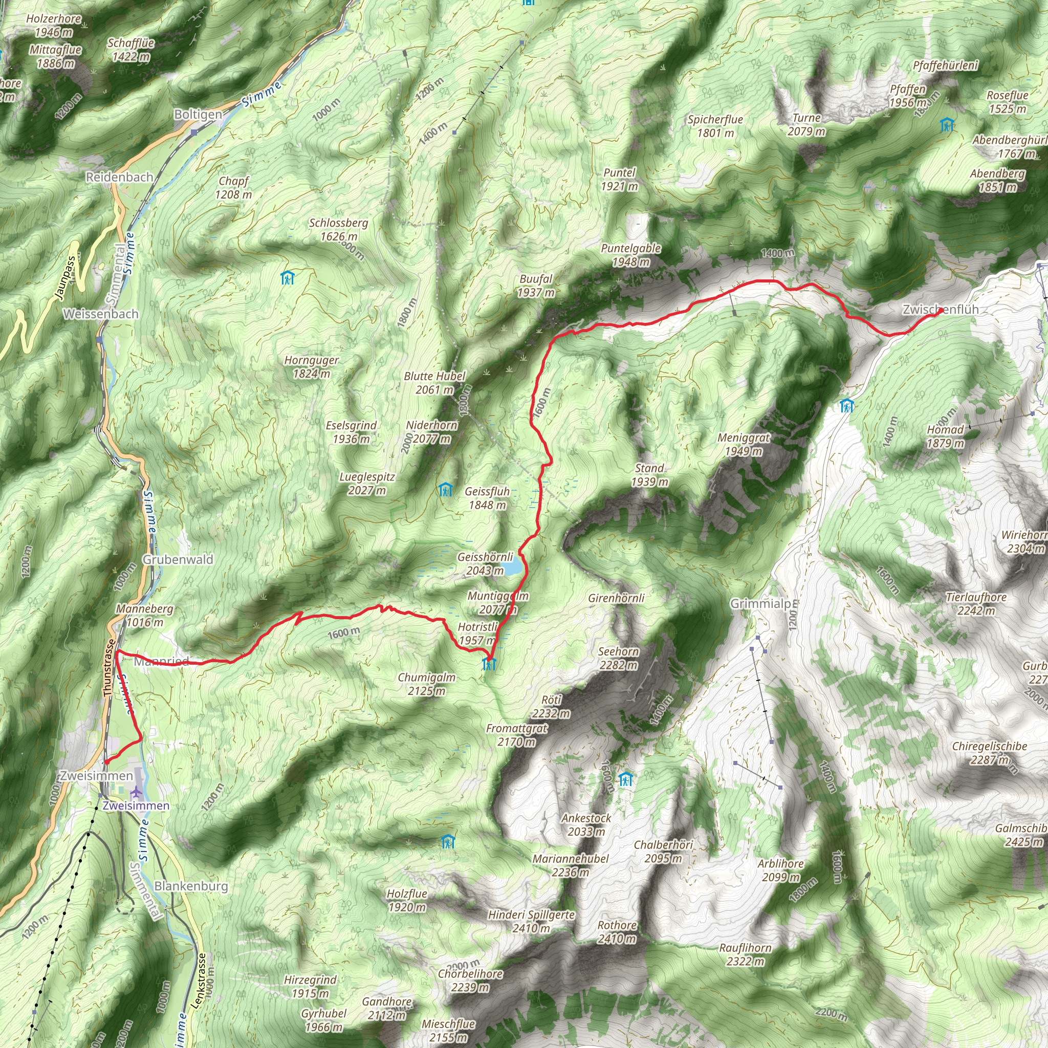 Diemtigtal – Seebergsee – Zweisimmen mobile static map