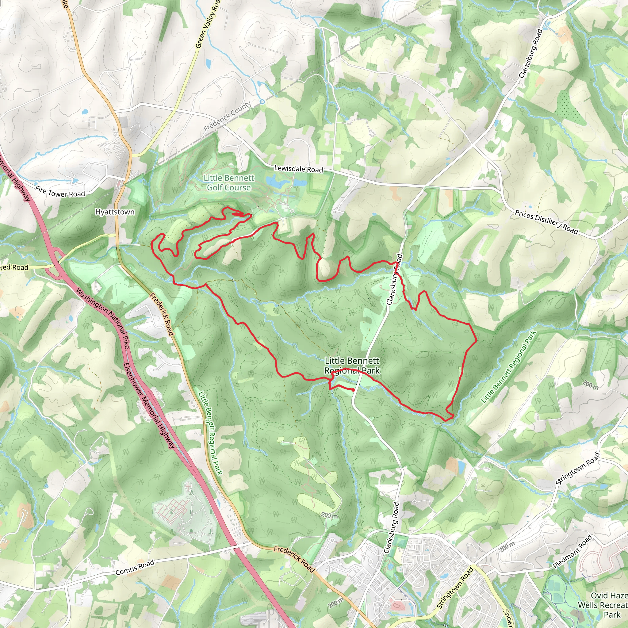 Mound Builder, Sidewinder Trail and Browning Run Trail Loop mobile static map