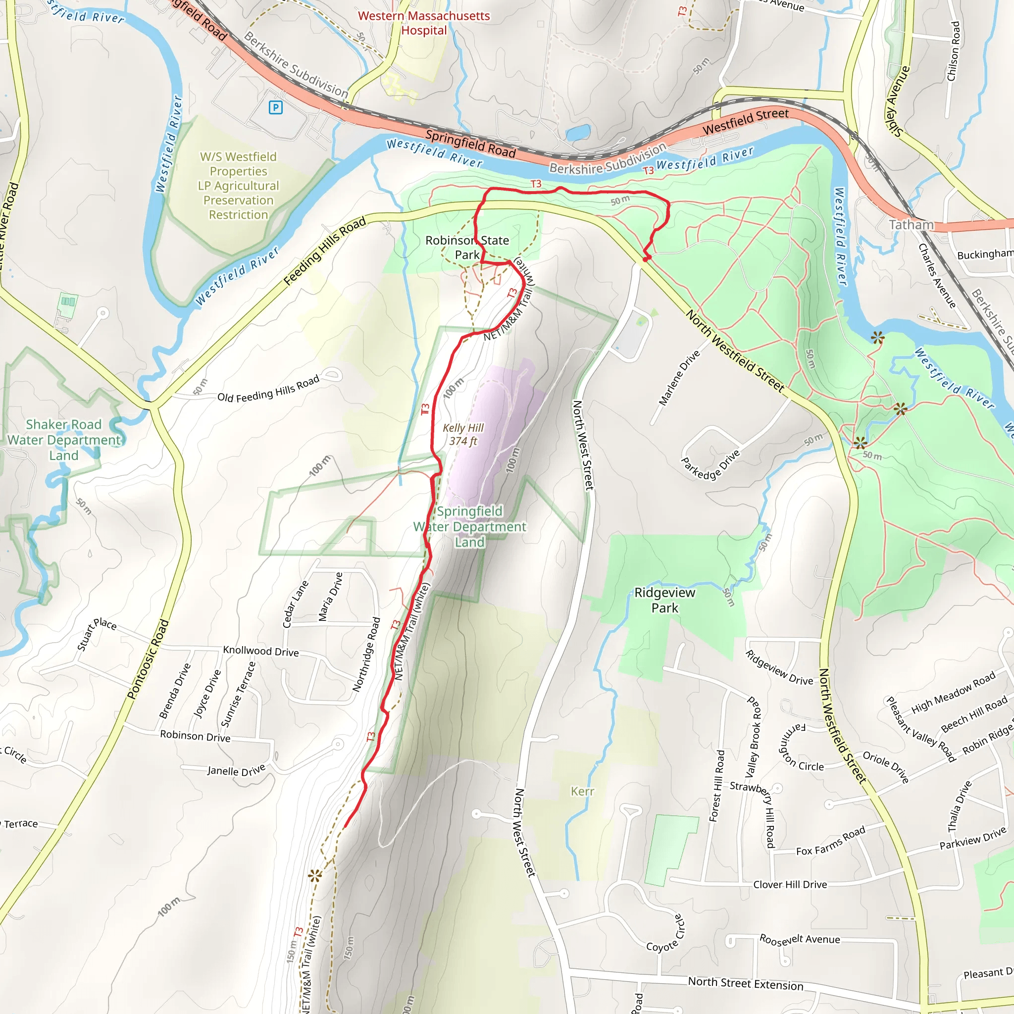 Kelly Hill via New England National Scenic Trail mobile static map