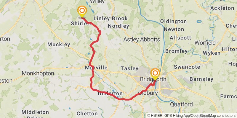 Shropshire Hills Loop stage 10 Map