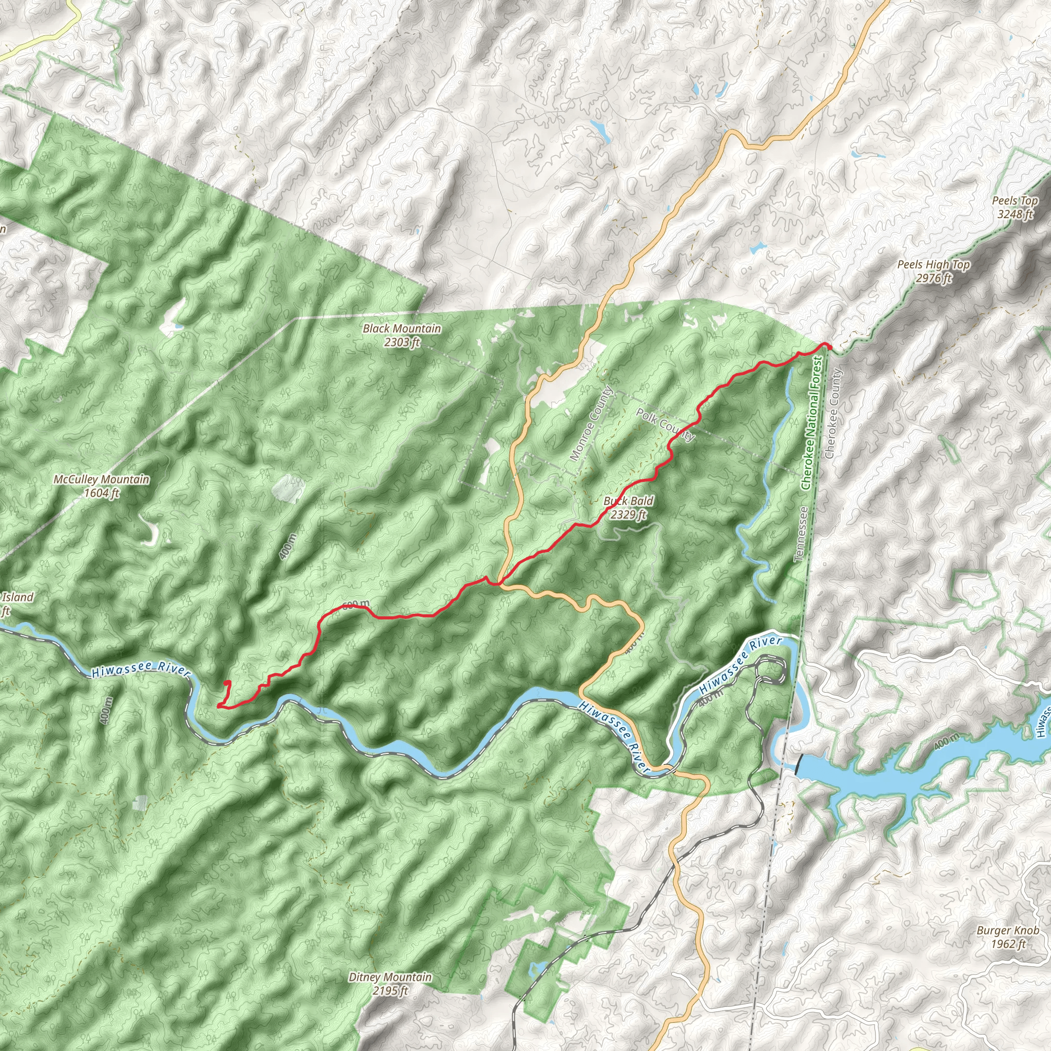 Unicoi Mountain Trail mobile static map