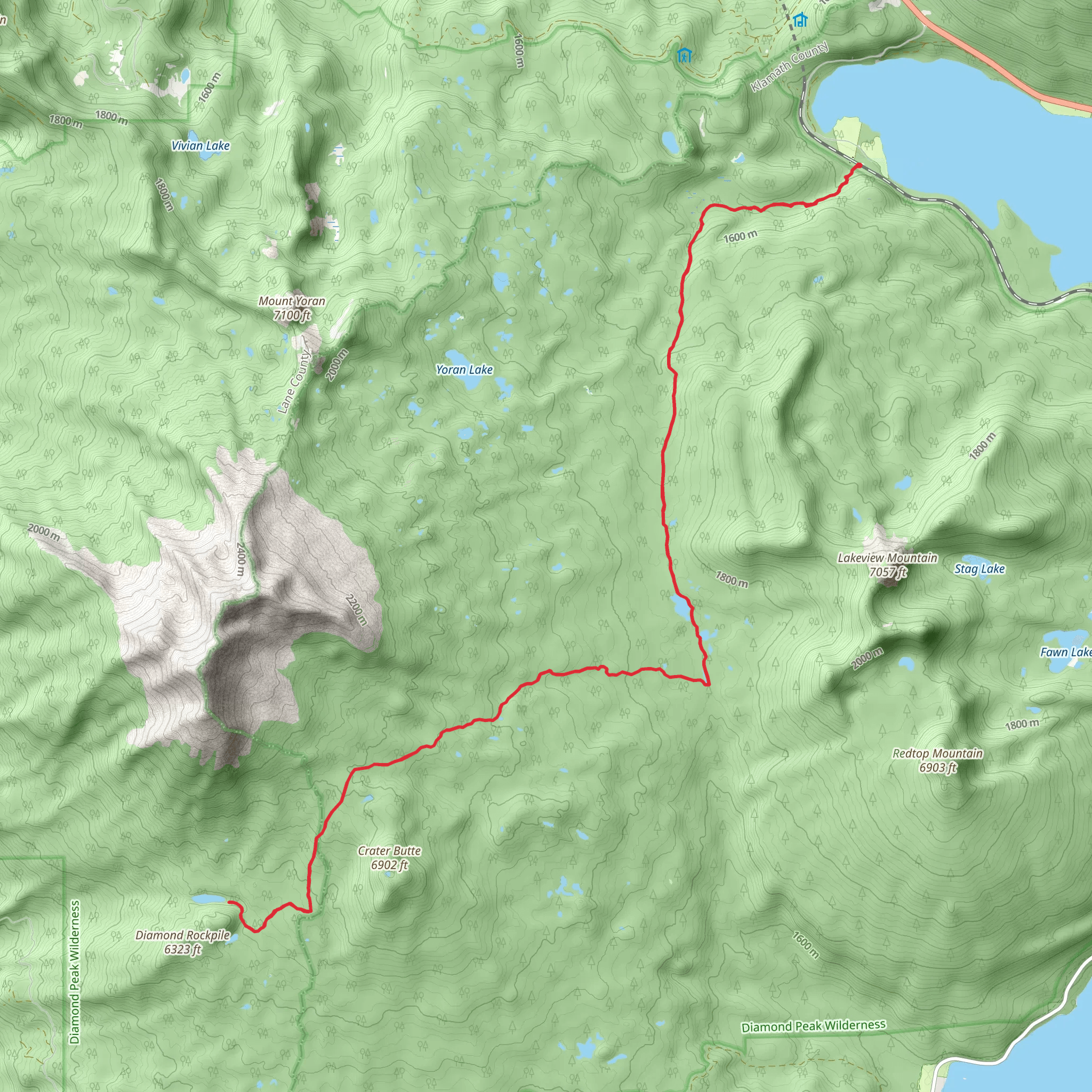 Crater Butte and Whitefish Creek Trail mobile static map