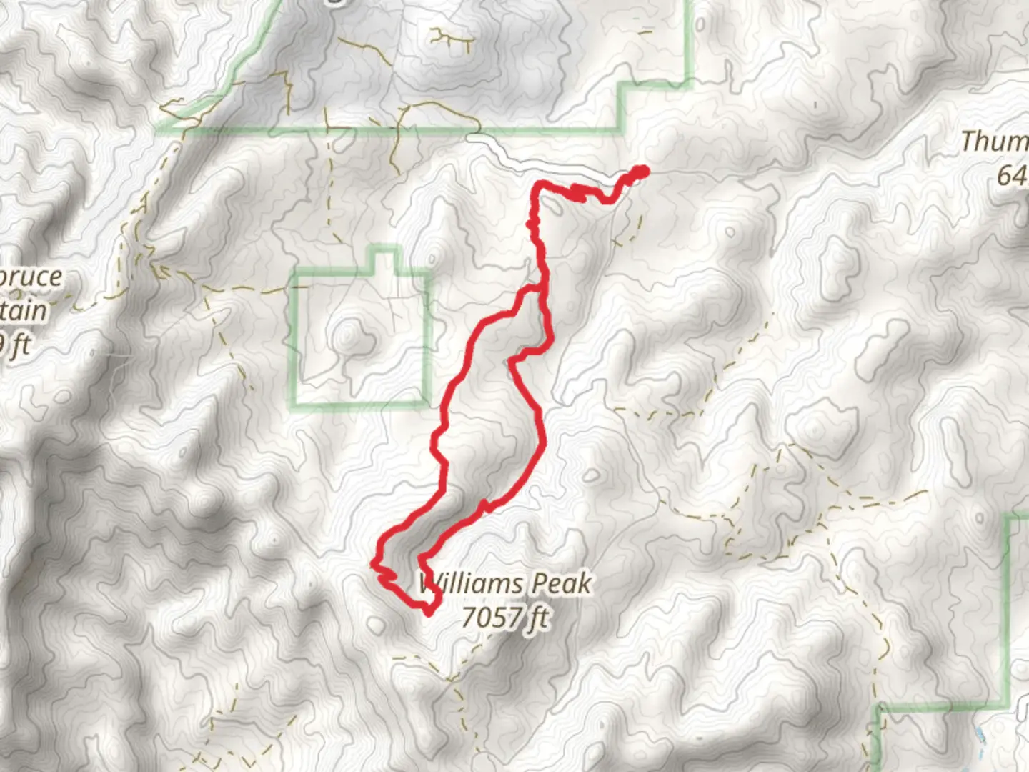 An image depicting the trail Williams Peak Loop Trail and its surrounding area.