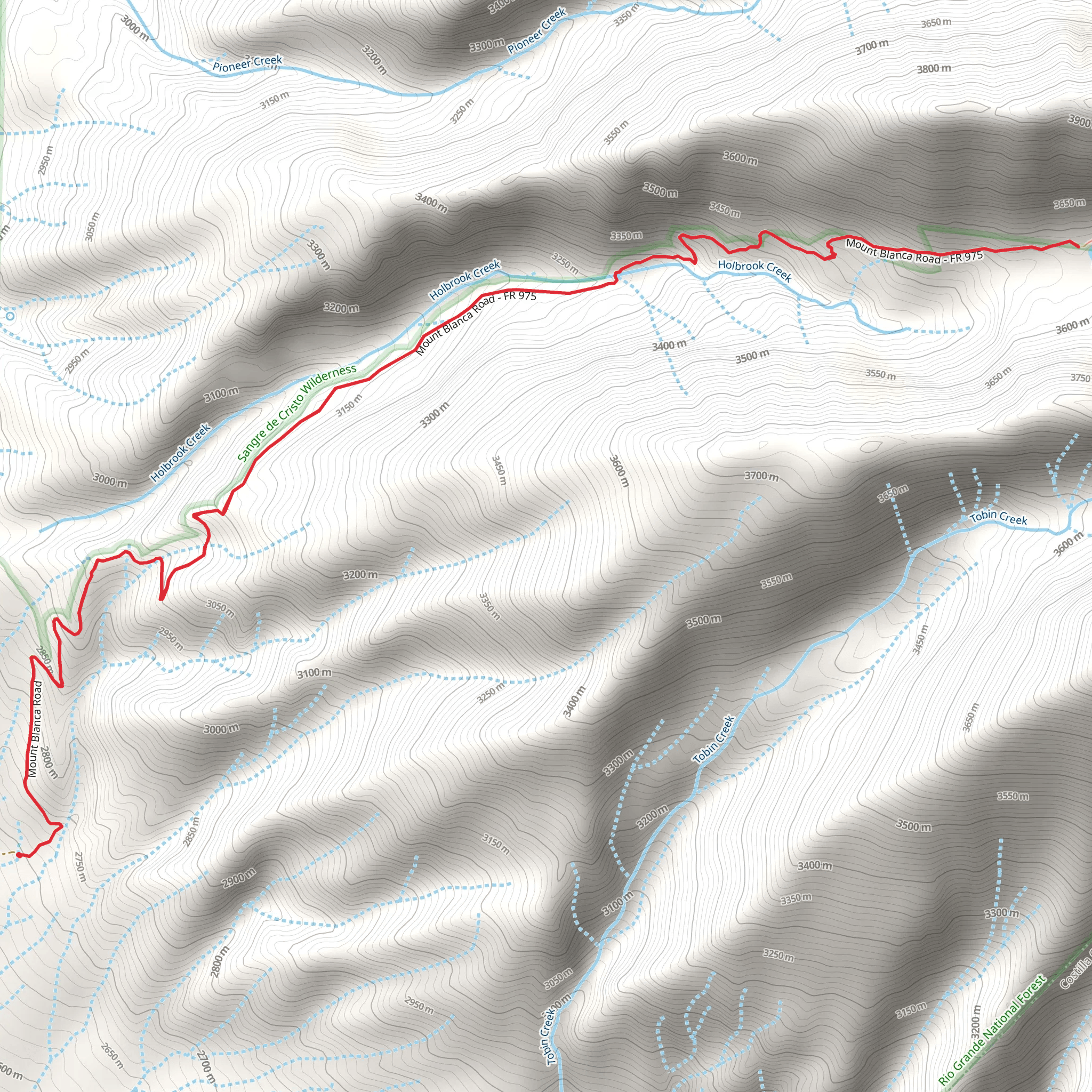 Lake Como via Mount Blanca Road mobile static map