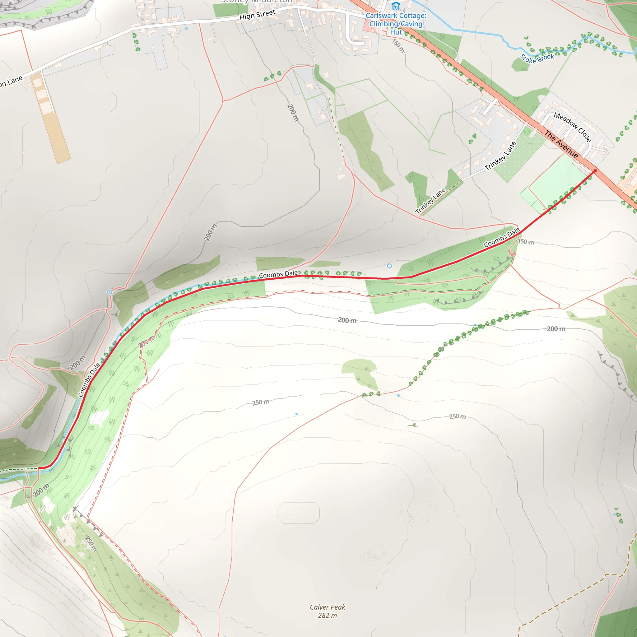Coombs Dale Walk mobile static map