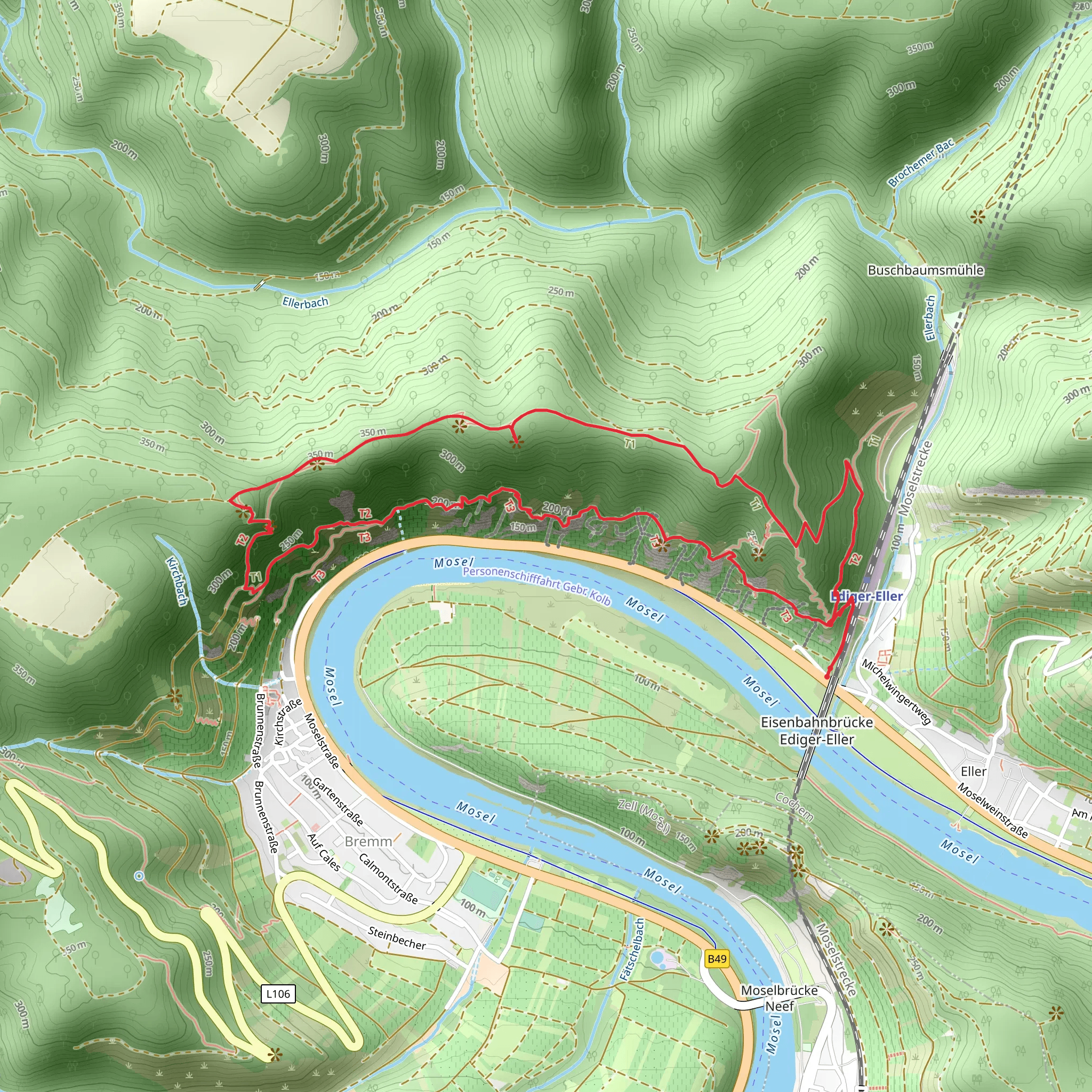 Klettersteig Calmont Loop mobile static map