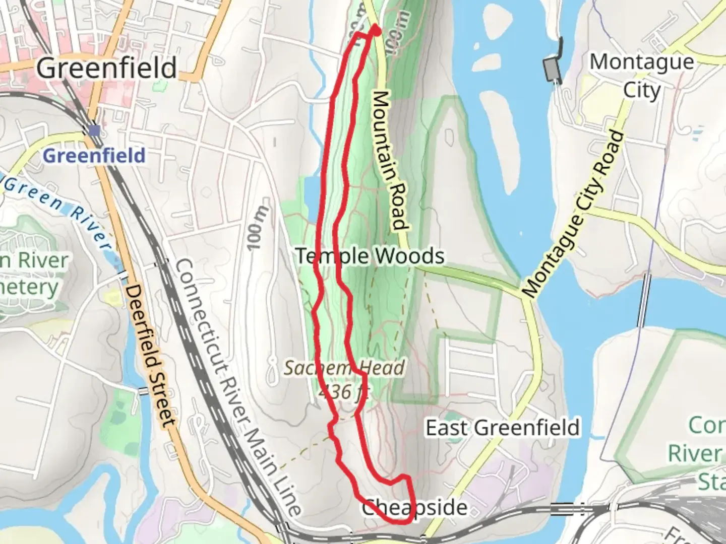 An image depicting the trail Highland Park Loop and its surrounding area.