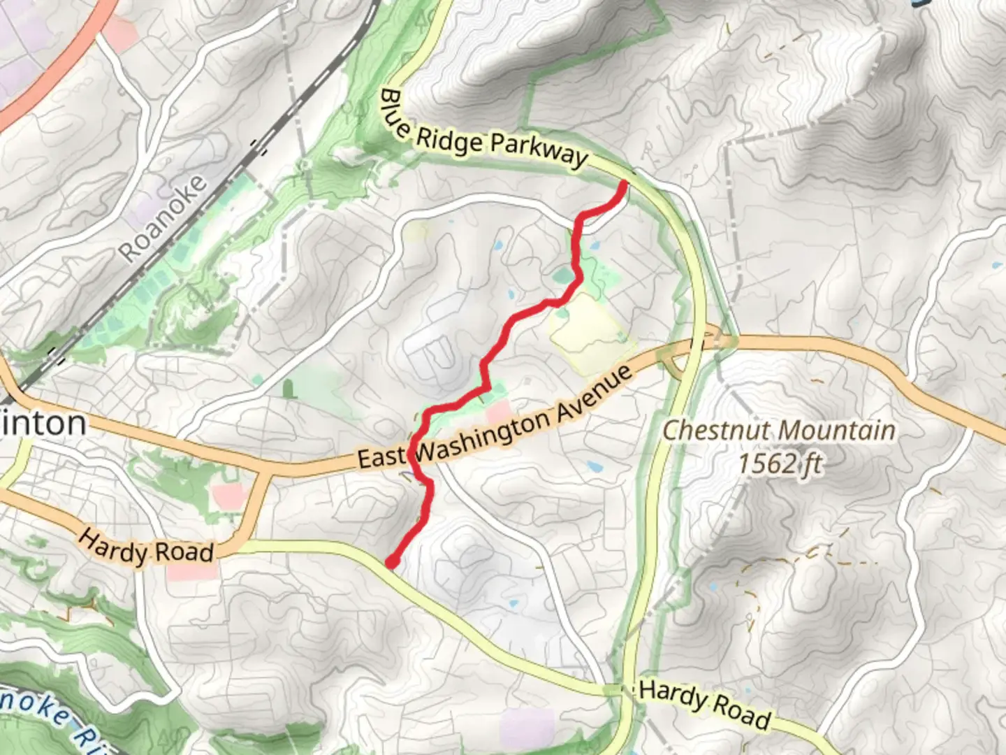 An image depicting the trail Wolf Creek Greenway and its surrounding area.