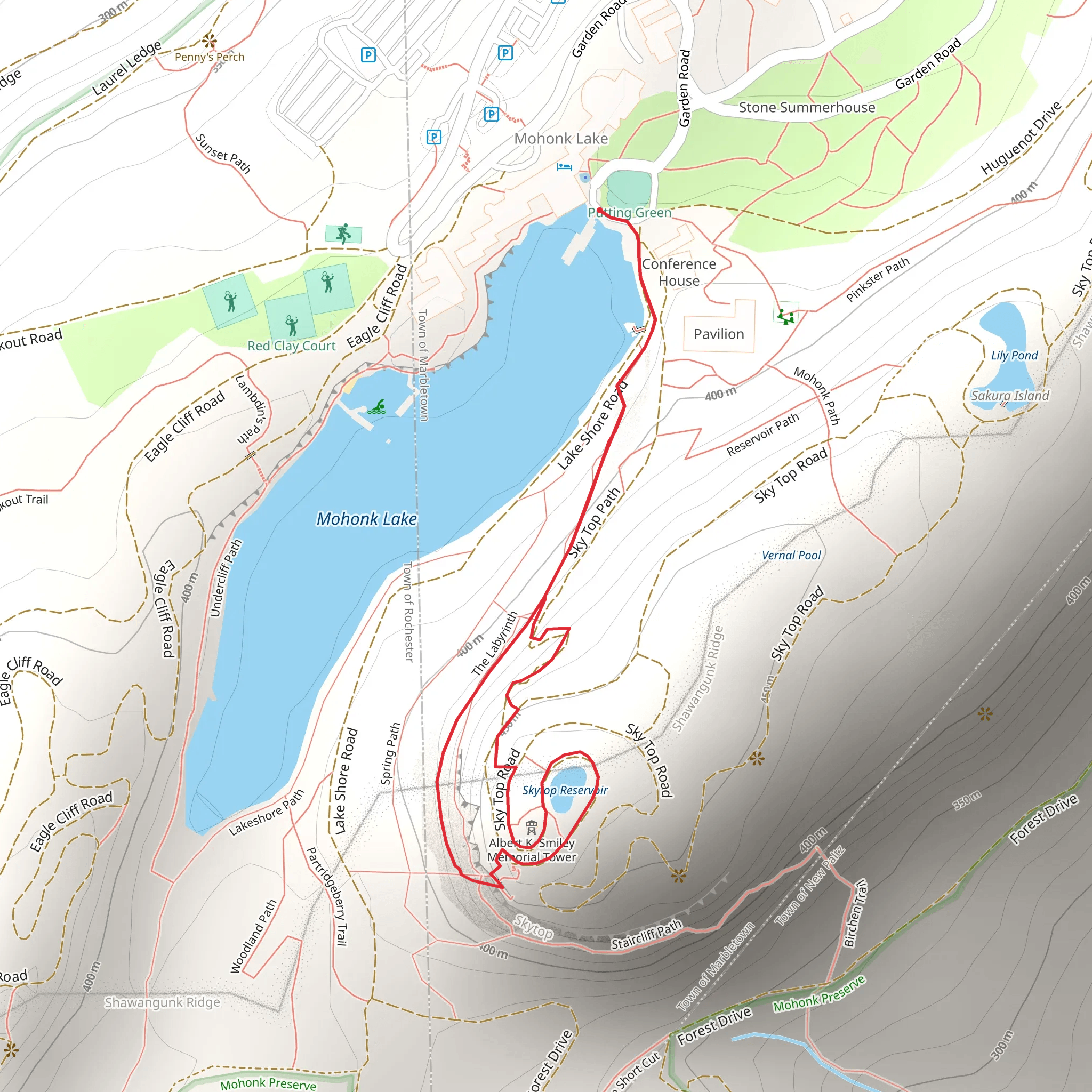 Skytop Reservoir Loop Trail mobile static map