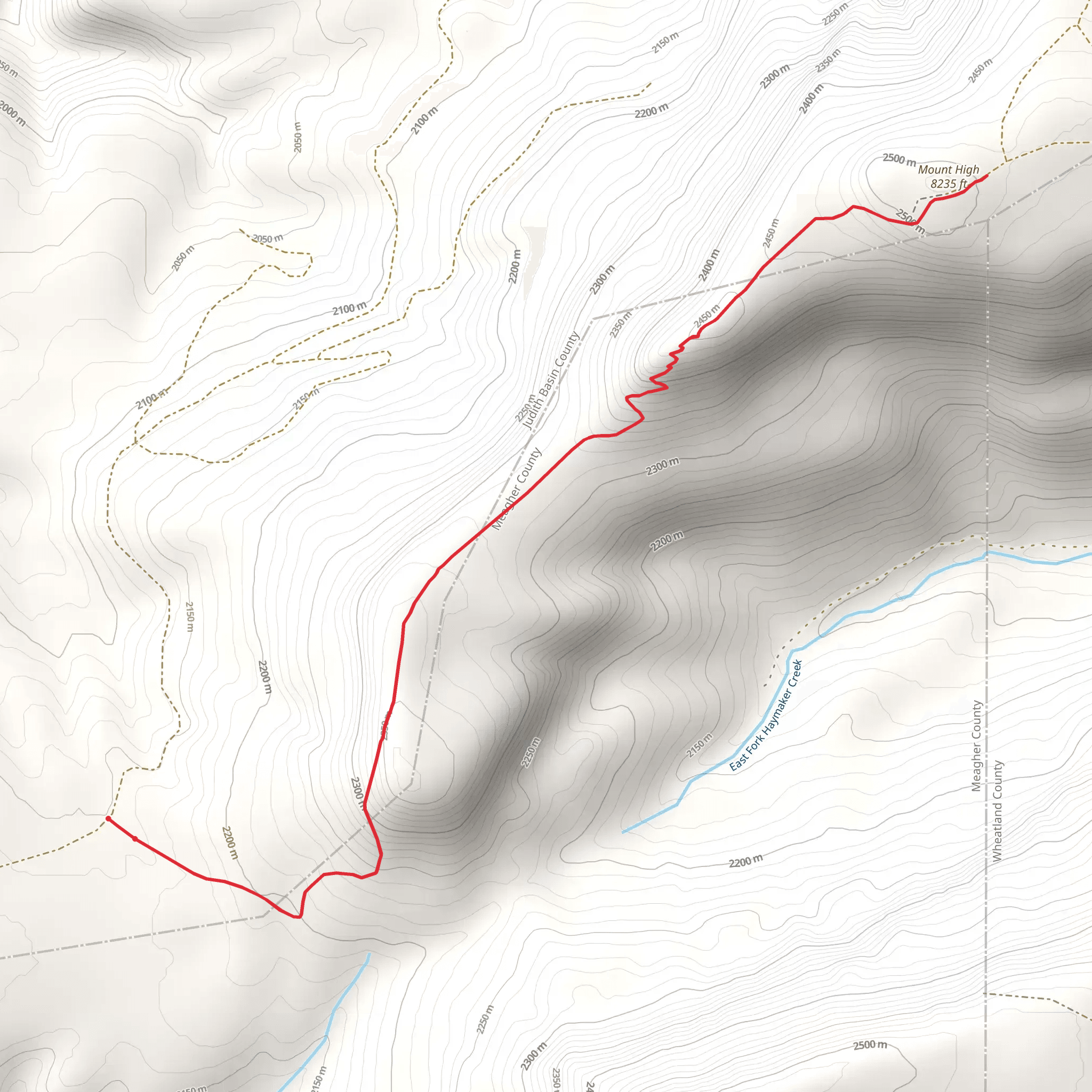 Daisy Mountain High via Haymaker Park Trail mobile static map