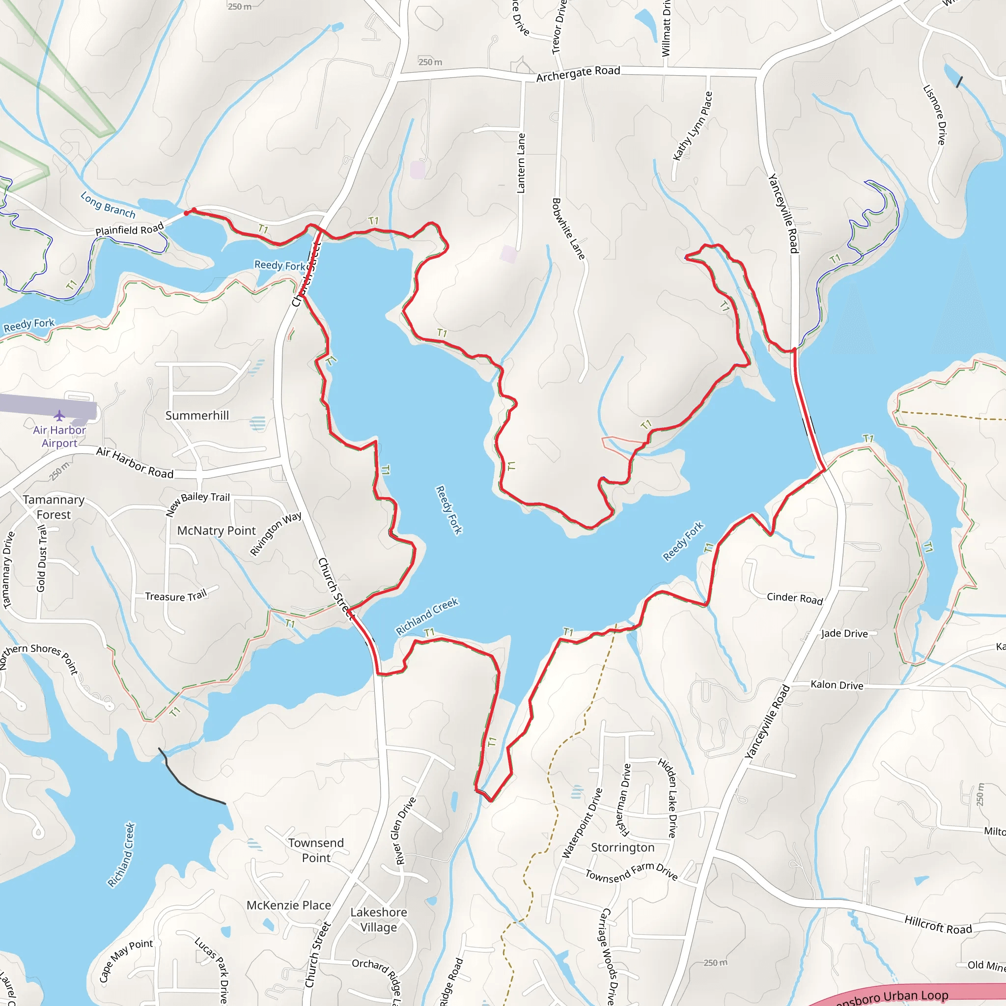 Reedy Fork Long Loop mobile static map