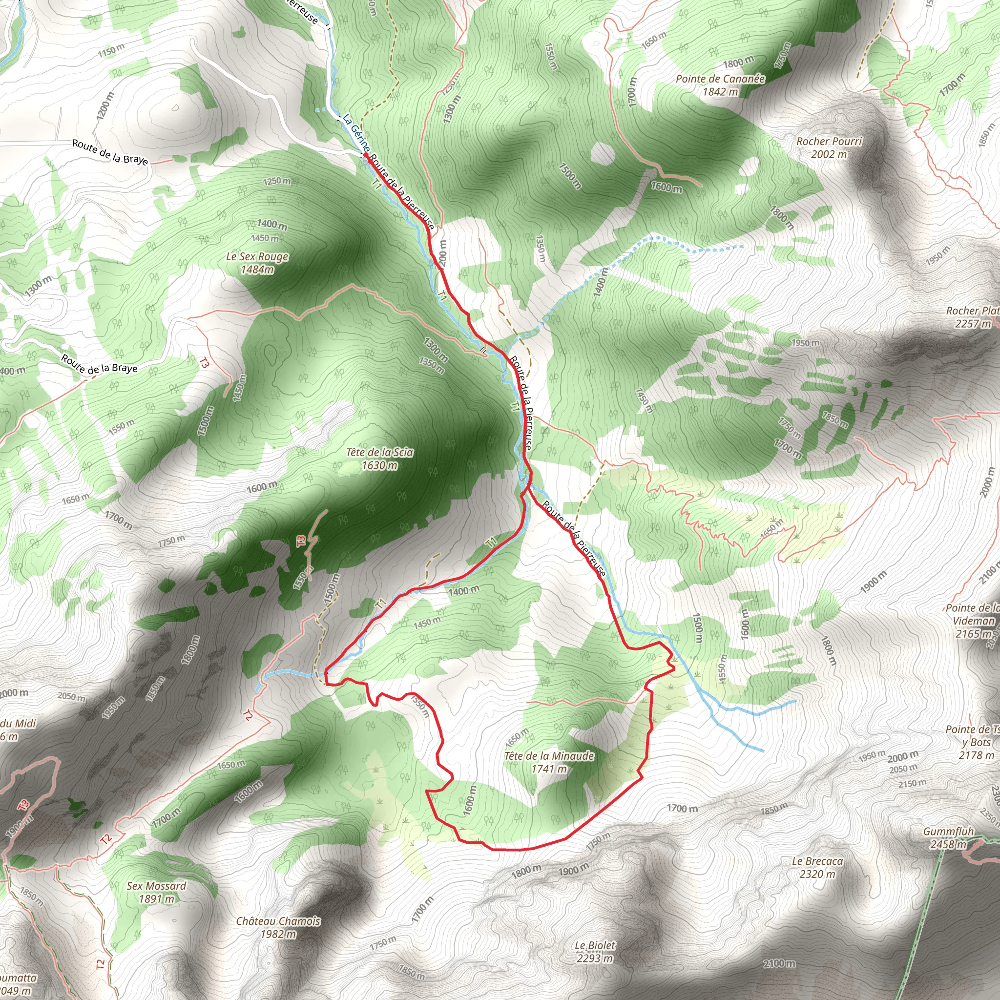 La Pierreuse Loop Trail mobile static map