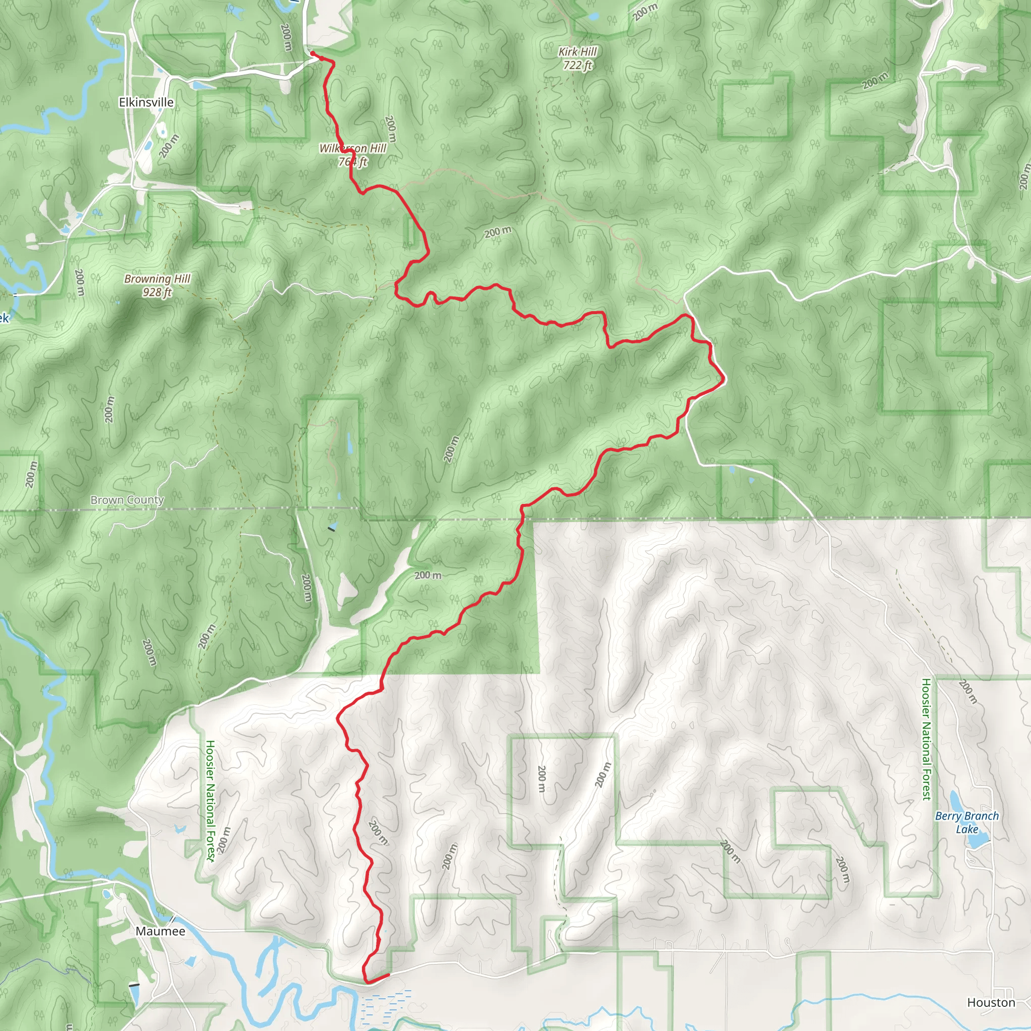Nebo Ridge Trail mobile static map