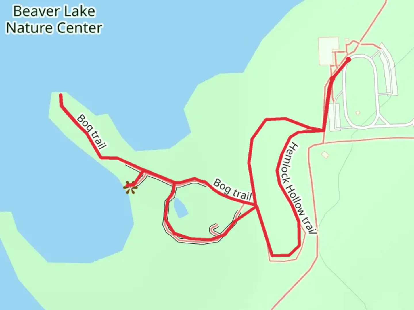 An image depicting the trail Hemlock Hollow Trail and Bog Trail Loop and its surrounding area.